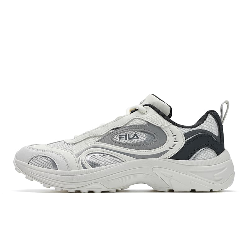 FILA FLUXION Stream Shoes Fashion Versatile Trendy Personality Sport Wear-Resistant Breathable Lightweight Low-Top Casual Shoes Men's White