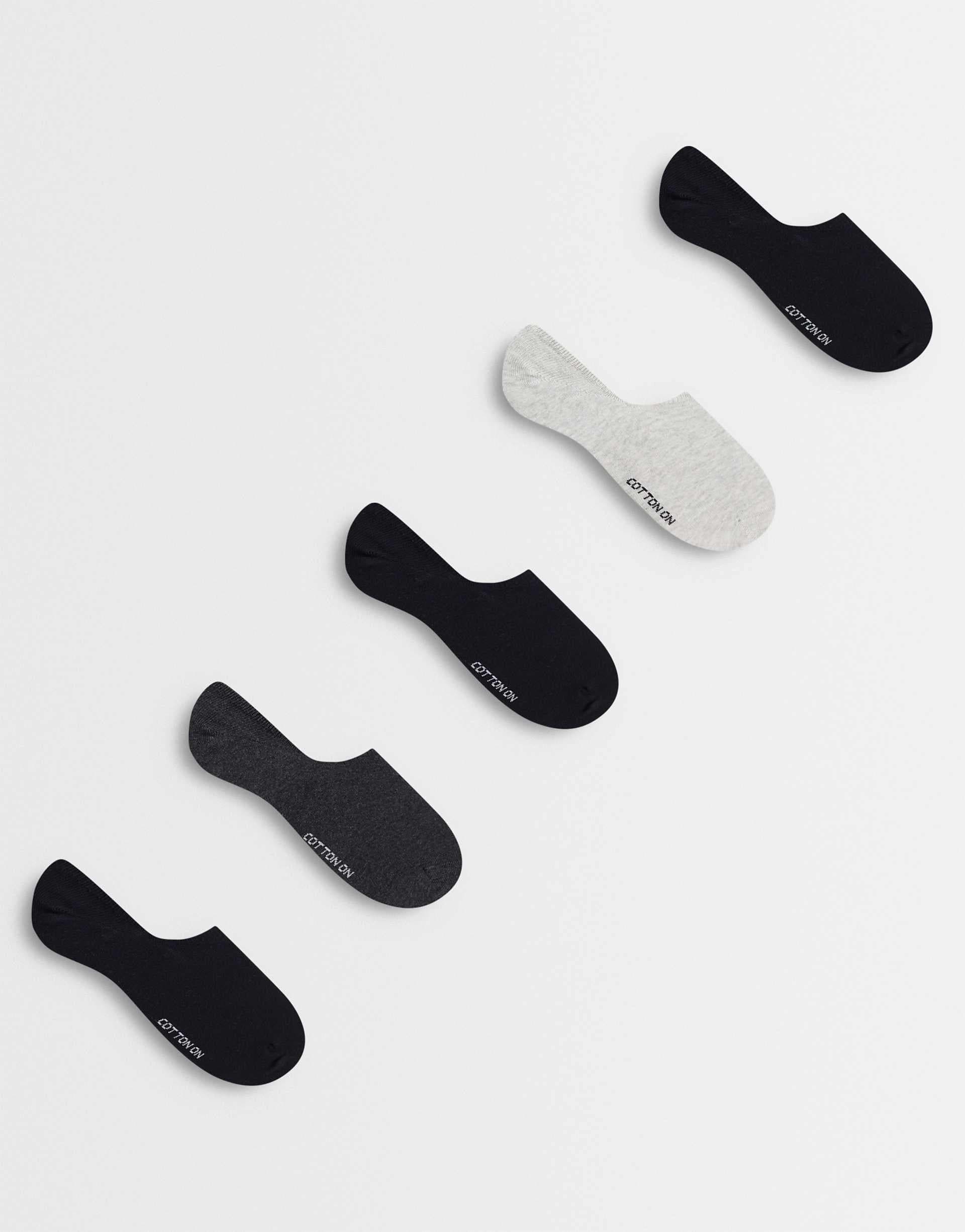 Cotton On 5pk sports low cut sock in black gray