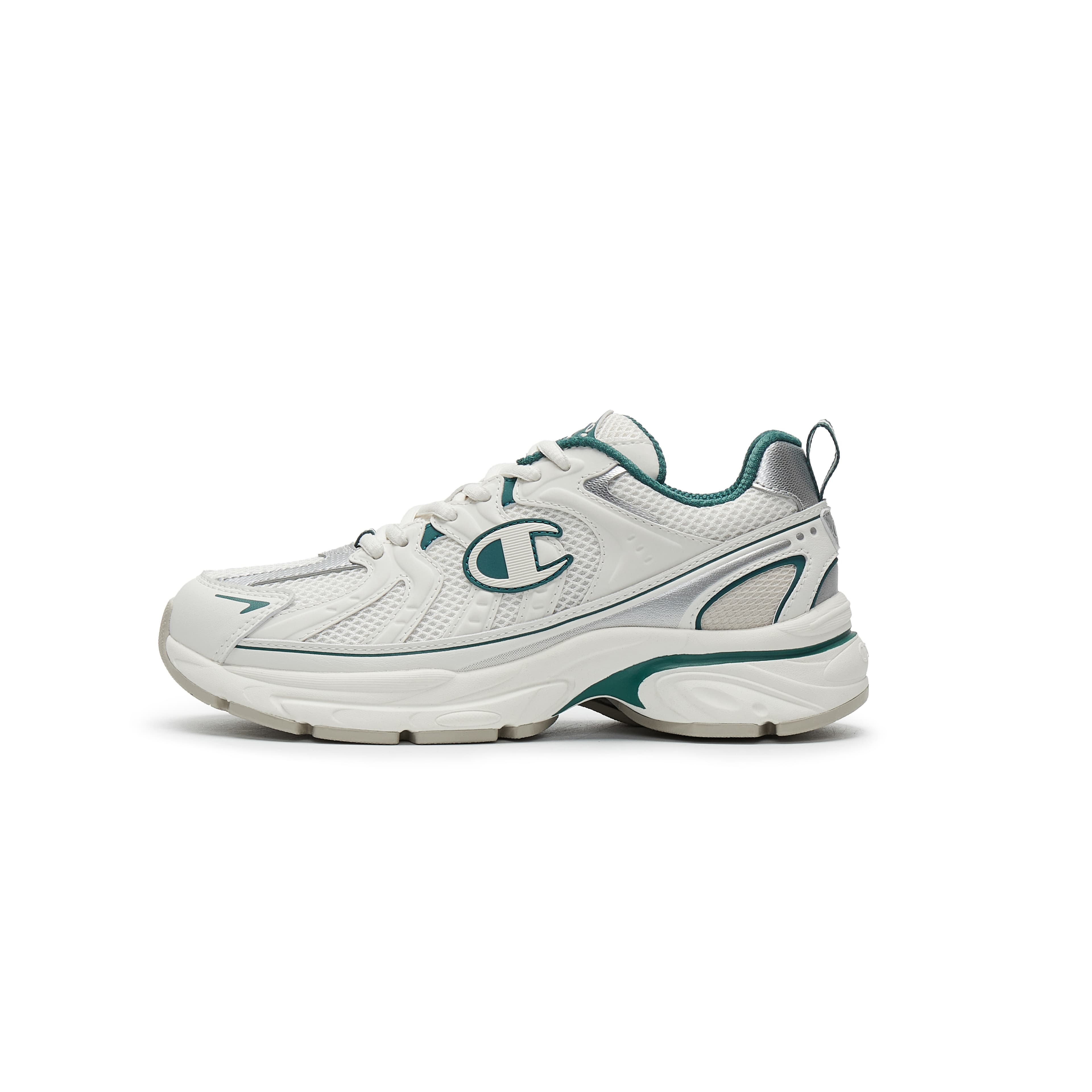 Champion Time Racer 224 Sports Casual Versatile Patchwork Brand Logo Color Block Fashion Trendy Breathable Classic Retro Lightweight Fabric Low-Top Running Shoes Men's Cream/Fir Green