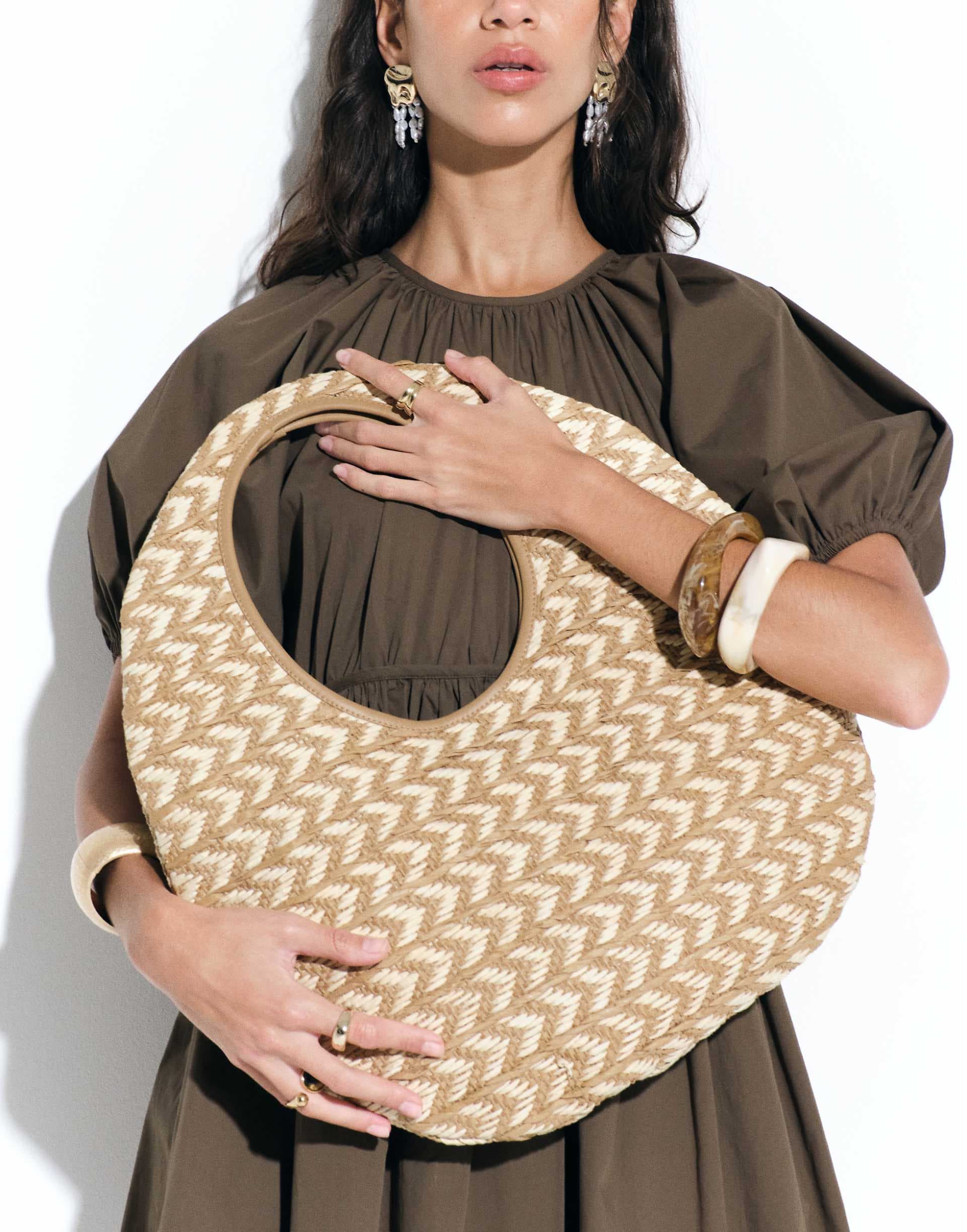 ASOS DESIGN straw weave circle tote bag