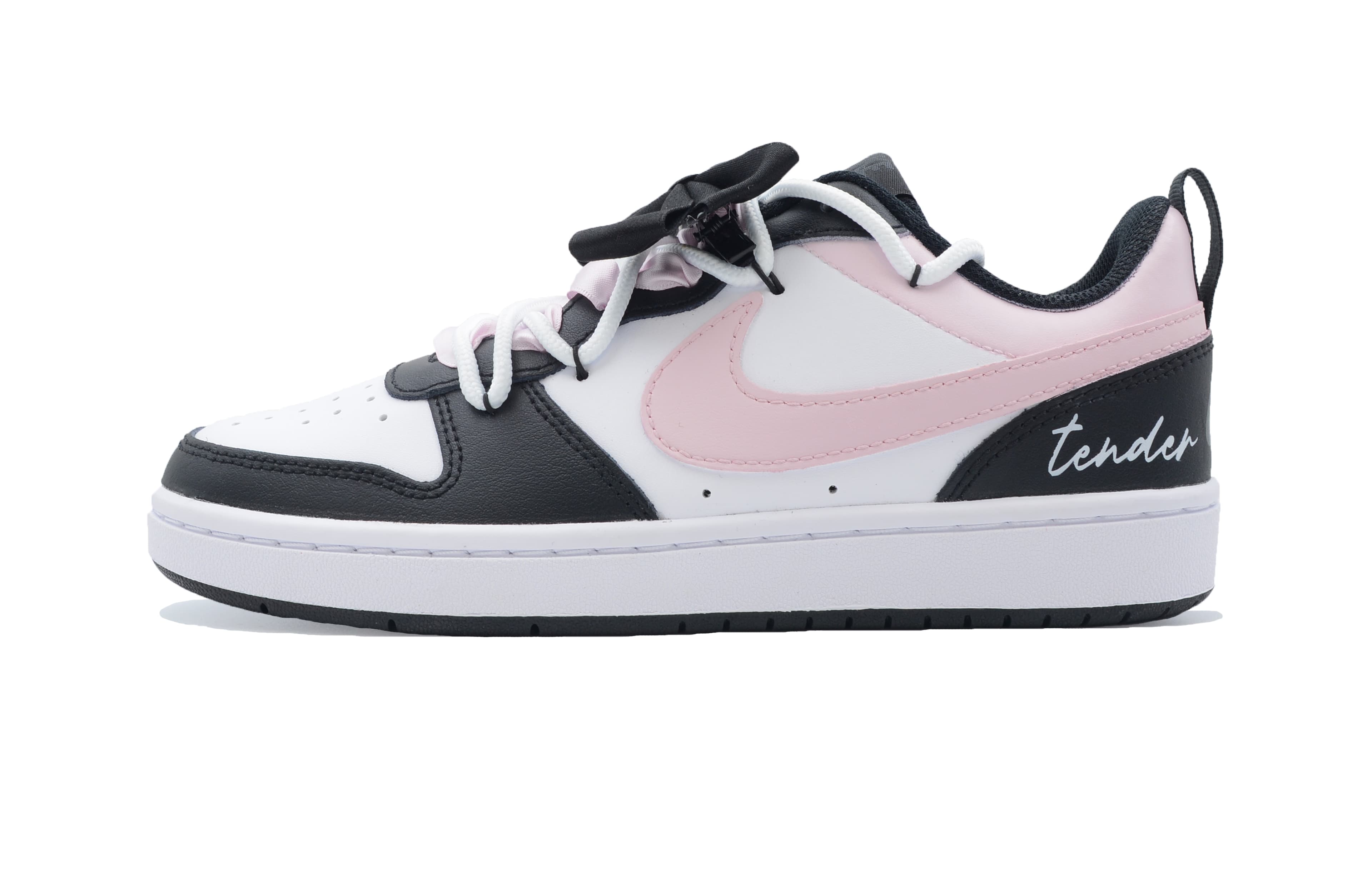 Nike Court Borough Low Dad's Prank Peach Summer Low-Top Skateboard Shoes GS Black Pink