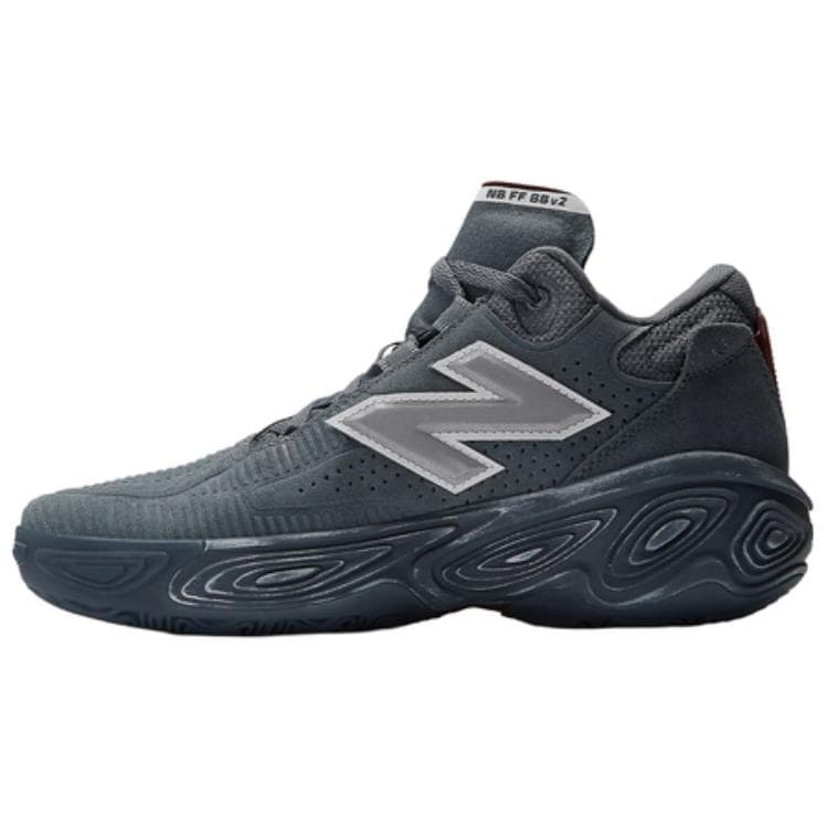 New Balance Fresh Foam BB BB v2 Round Toe Lace-Up Cushioned Mid-Top Basketball Shoes Unisex Grey