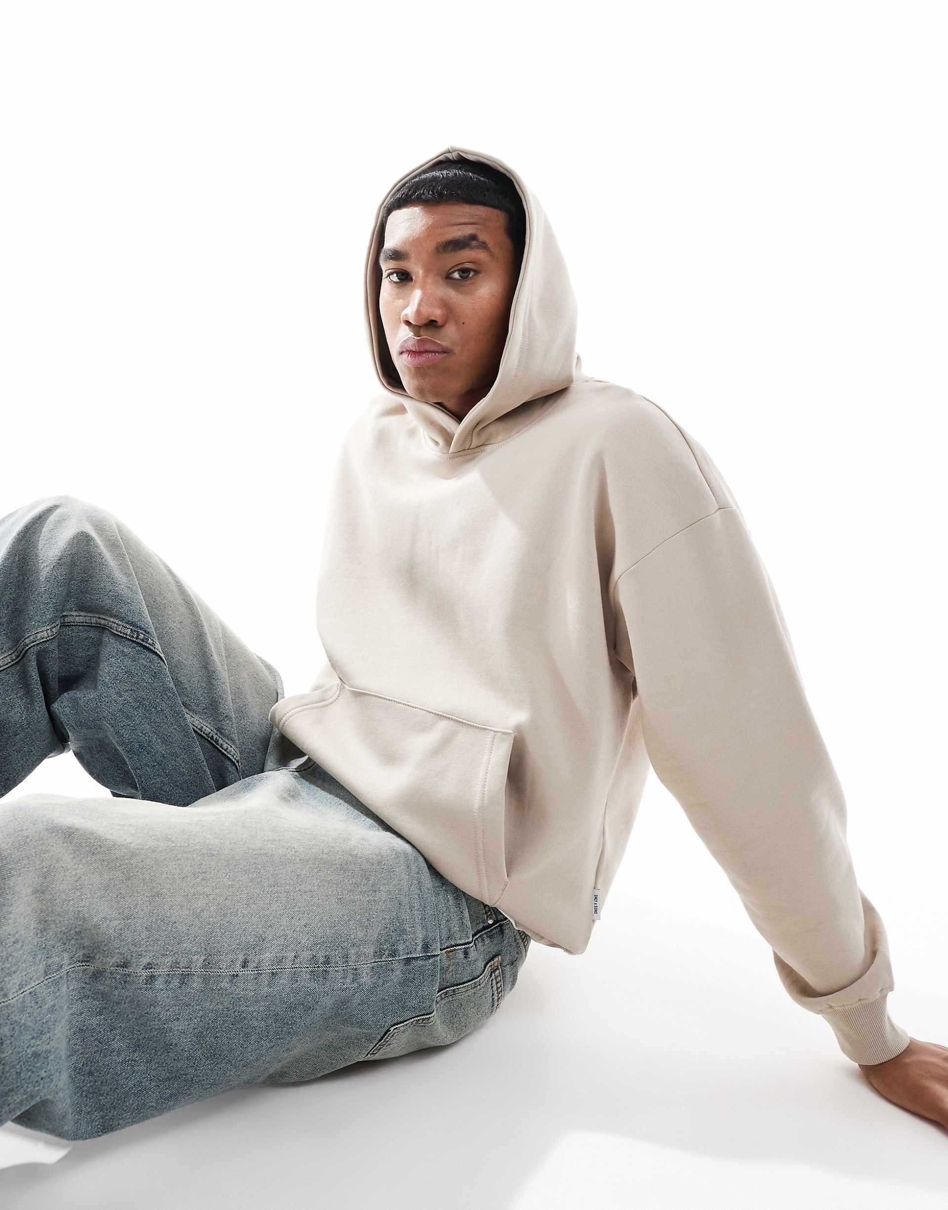 ONLY & SONS vintage fit hoodie in stone
