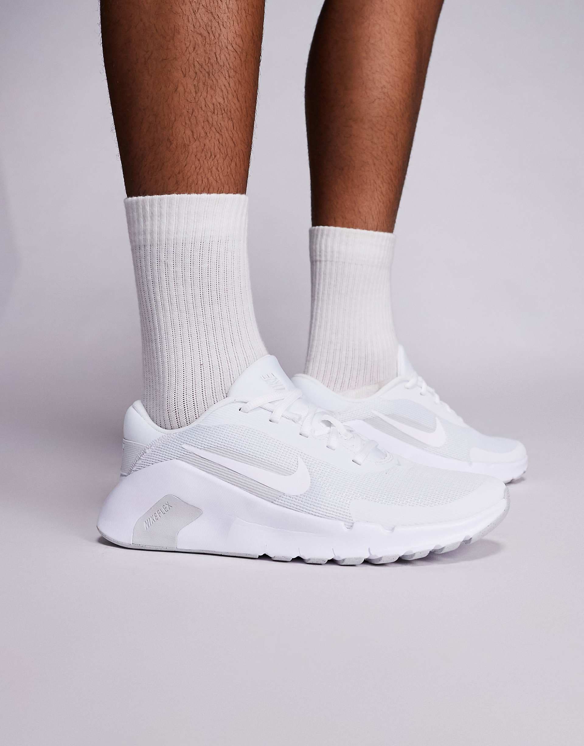 Nike Training Flex sneakers in white and gray