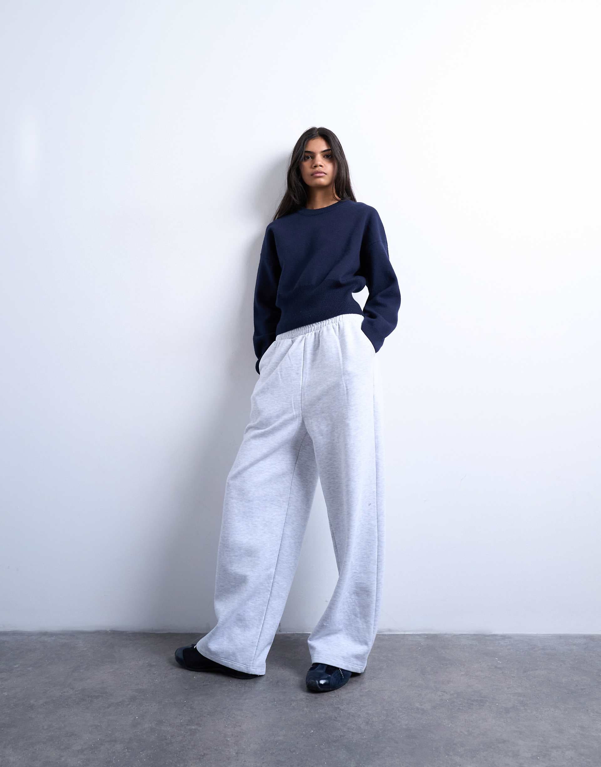 Topshop straight leg sweatpants in ash gray