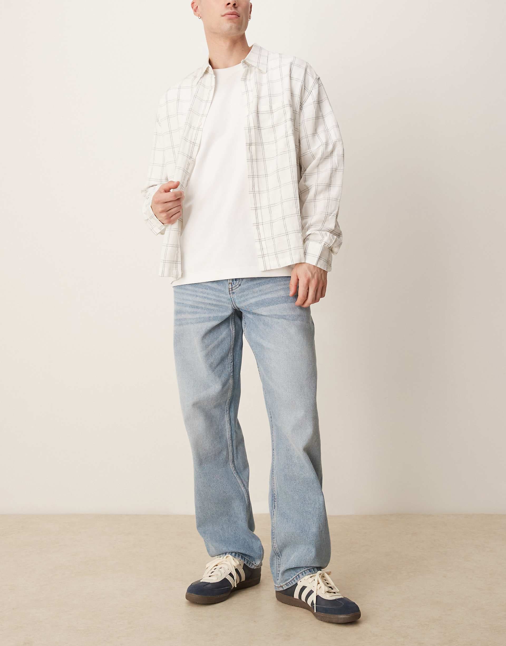 ASOS DESIGN baggy jeans in light wash blue