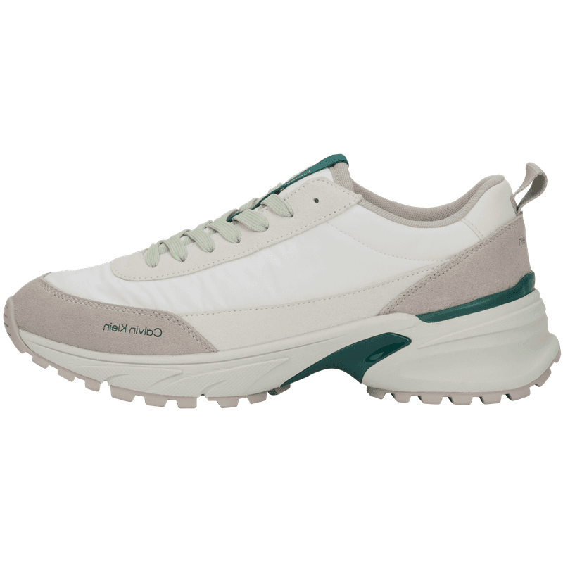 CKJ CALVIN KLEIN JEANS Jeans25 Retro Color Block Running Low-Top Casual Sneakers Men's White Green