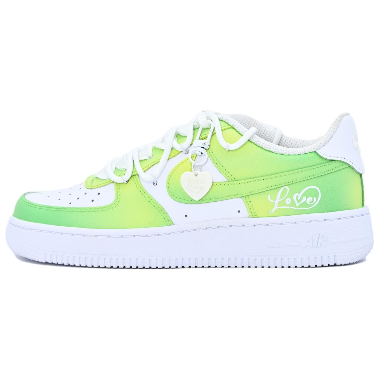 Nike Air Force 1 Slightly Green Coverage Quick Dry Wear-Resistant Balance Low-Top Skateboard Shoes GS Green Yellow