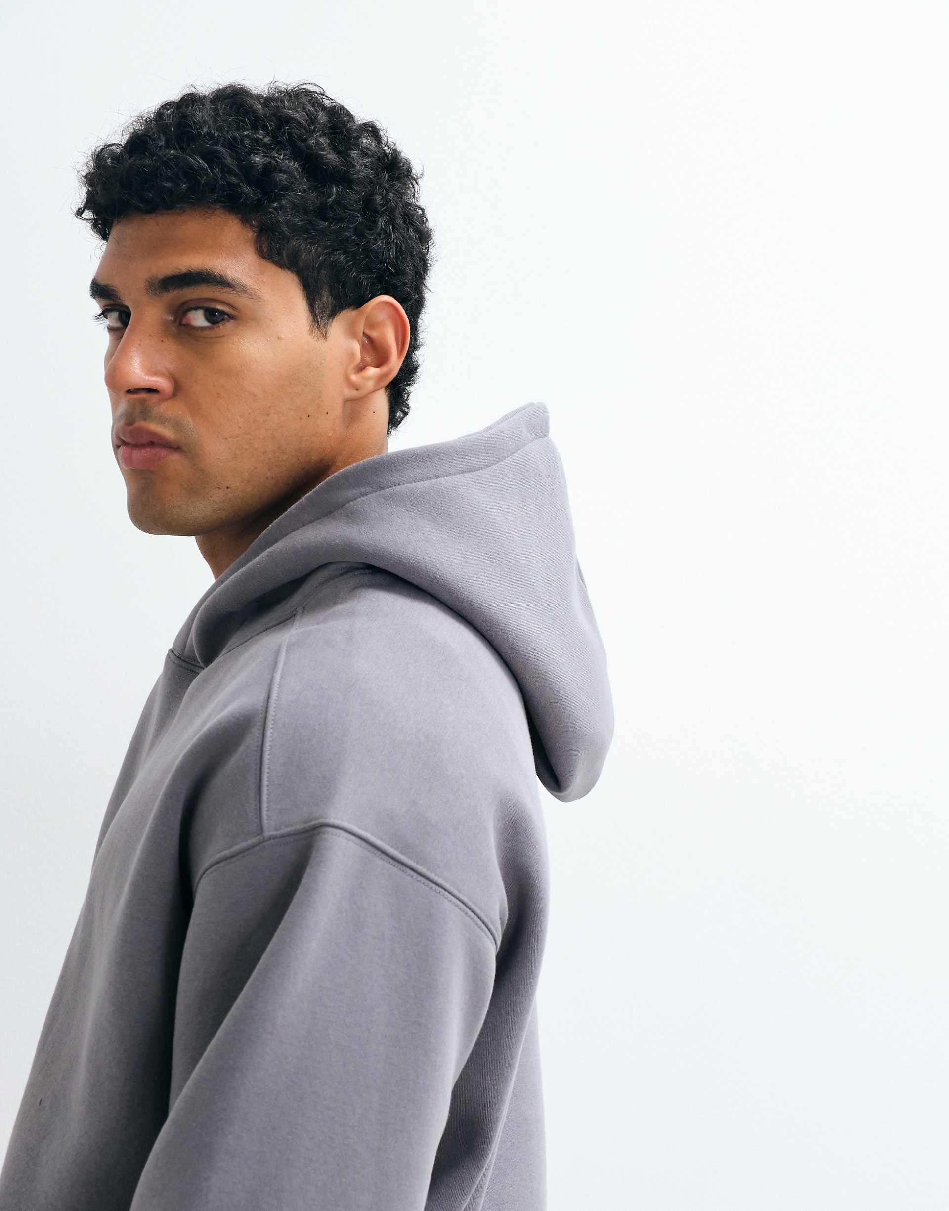 Cotton On boxy fit hoodie in slate stone