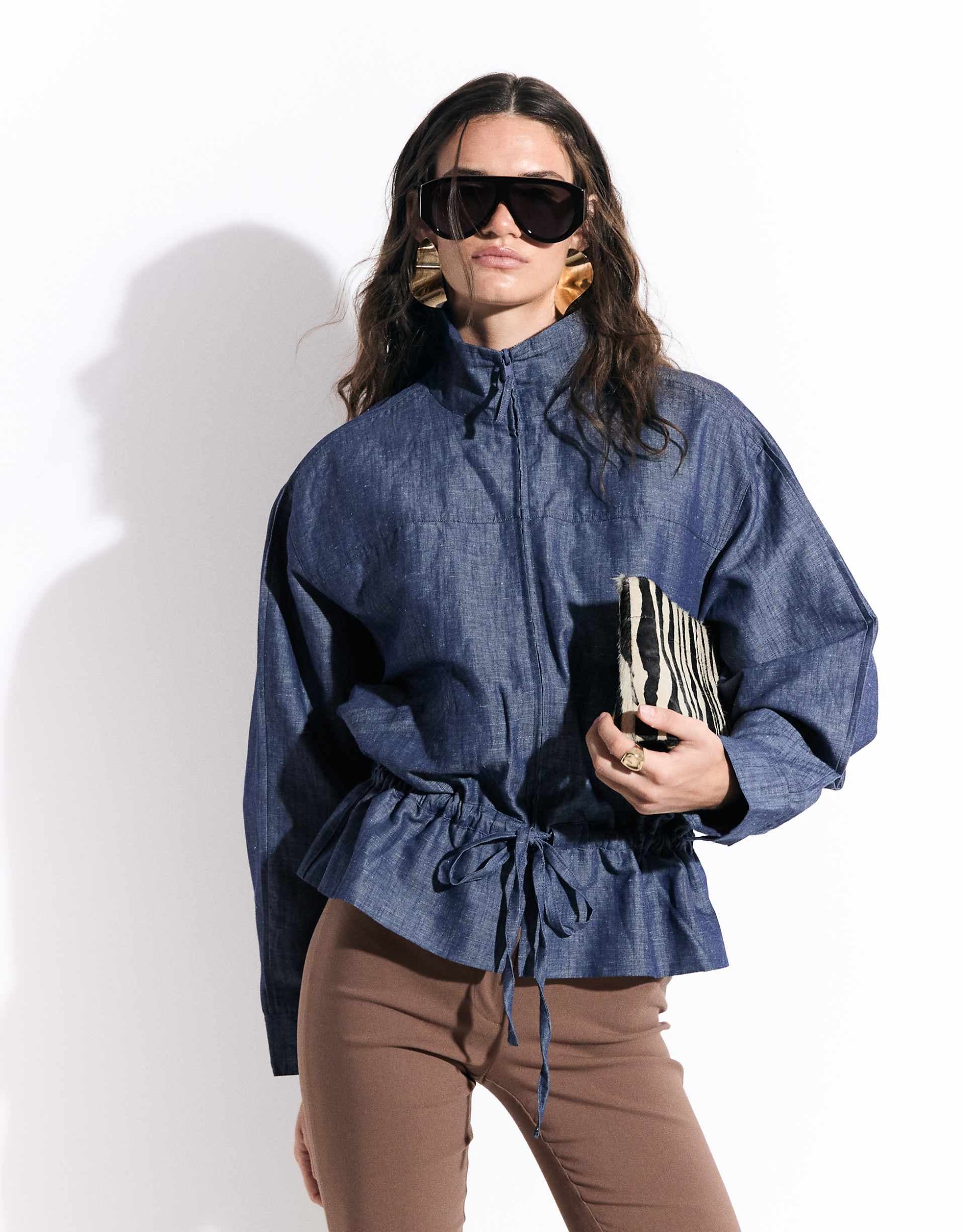 Cotton On Knox funnel neck jacket in indigo