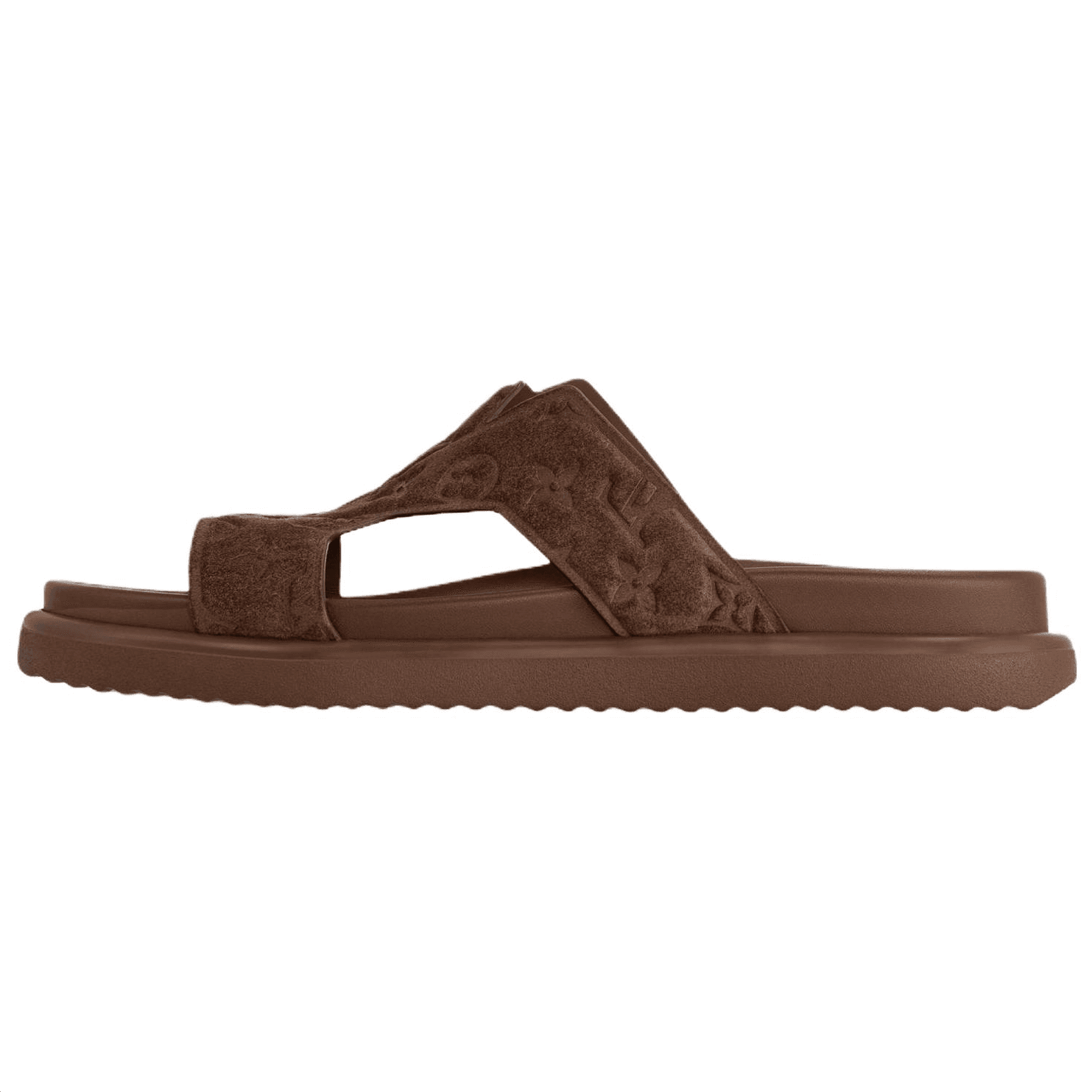 LOUIS VUITTON Oasis Cow Leather Round-Toe Slip-On Flip Flops Men's Brown