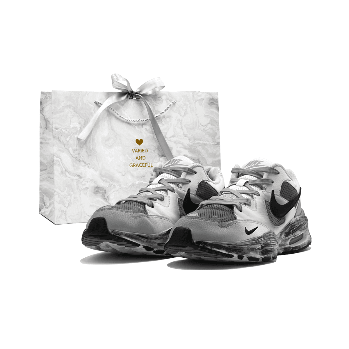 Custom Sneakers Nike Air Max Fusion 'Destruction' Outdoor Wasteland Style Fashion Trend Low-Top Running Shoes Unisex with Gift Bag