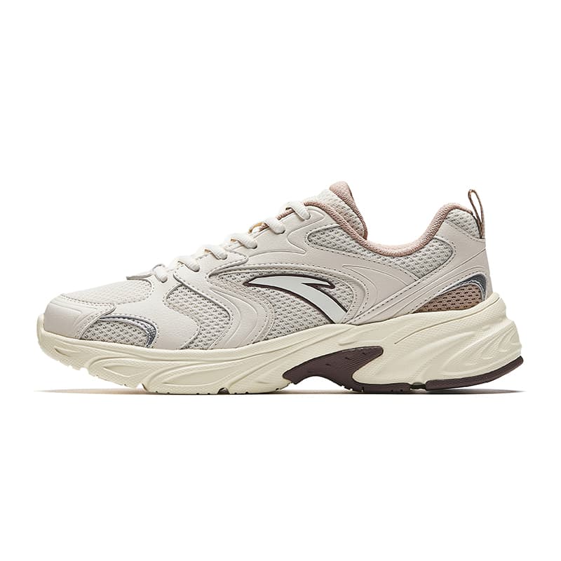 Anta OG800 Retro Trendy Fashion Classic Height-Increasing Lightweight Breathable Commute Sports Low-Top Casual Shoes Women's Beige Brown