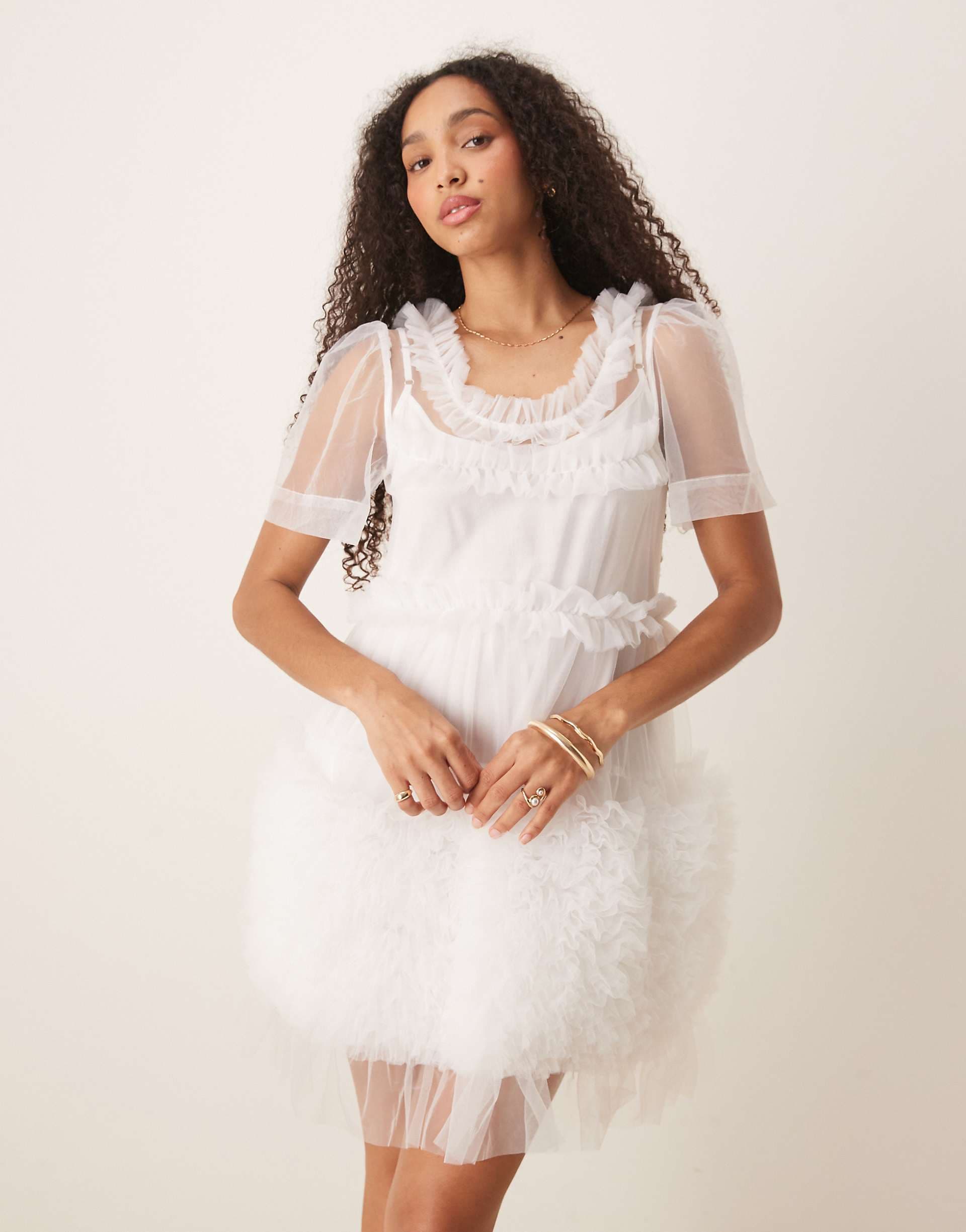Dream Sister Jane Heather tulle mini dress in ivory