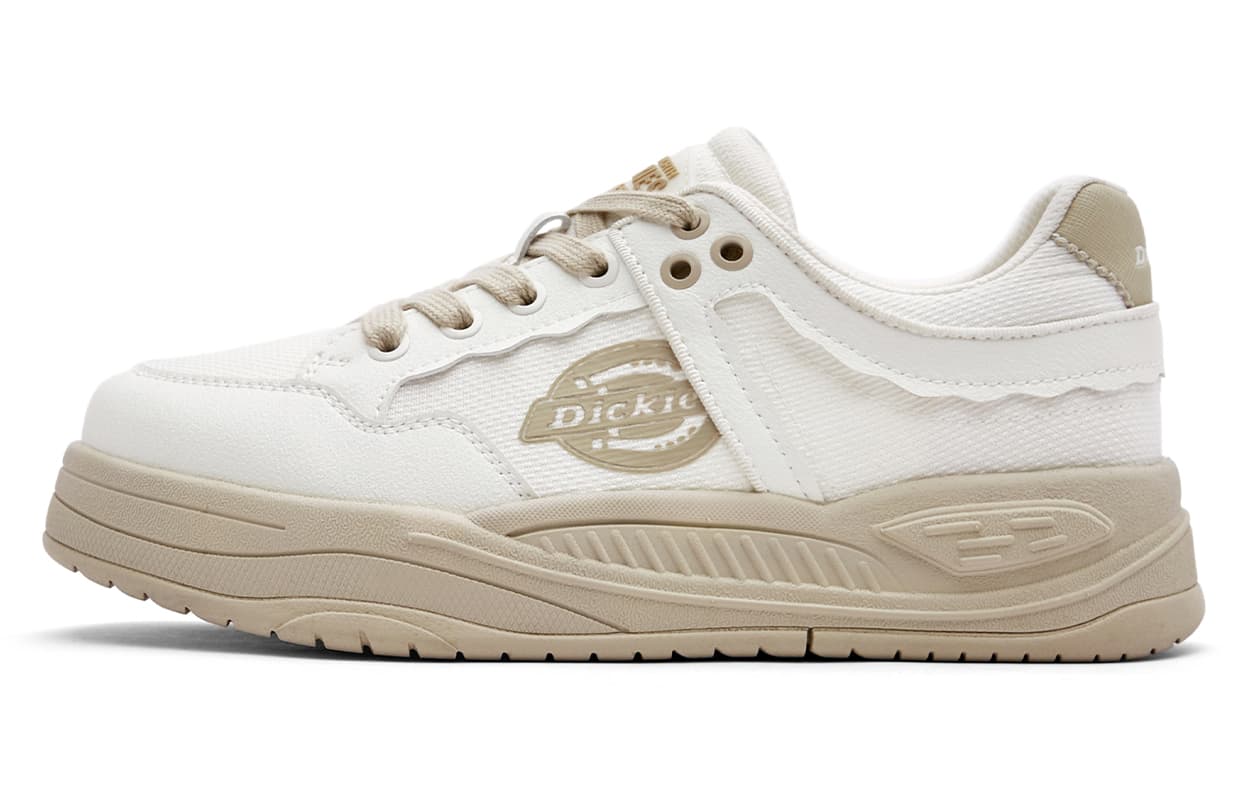 Dickies Fashion Trendy Classic Versatile Thick-Sole Height-Increasing Casual Canvas Low-Top Sneakers Women's Beige