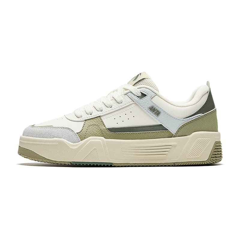 Anta C37 Series Soft Sole Comfortable Versatile Slip-Resistant Wear-Resistant Low-Top Sneakers Women's White Green