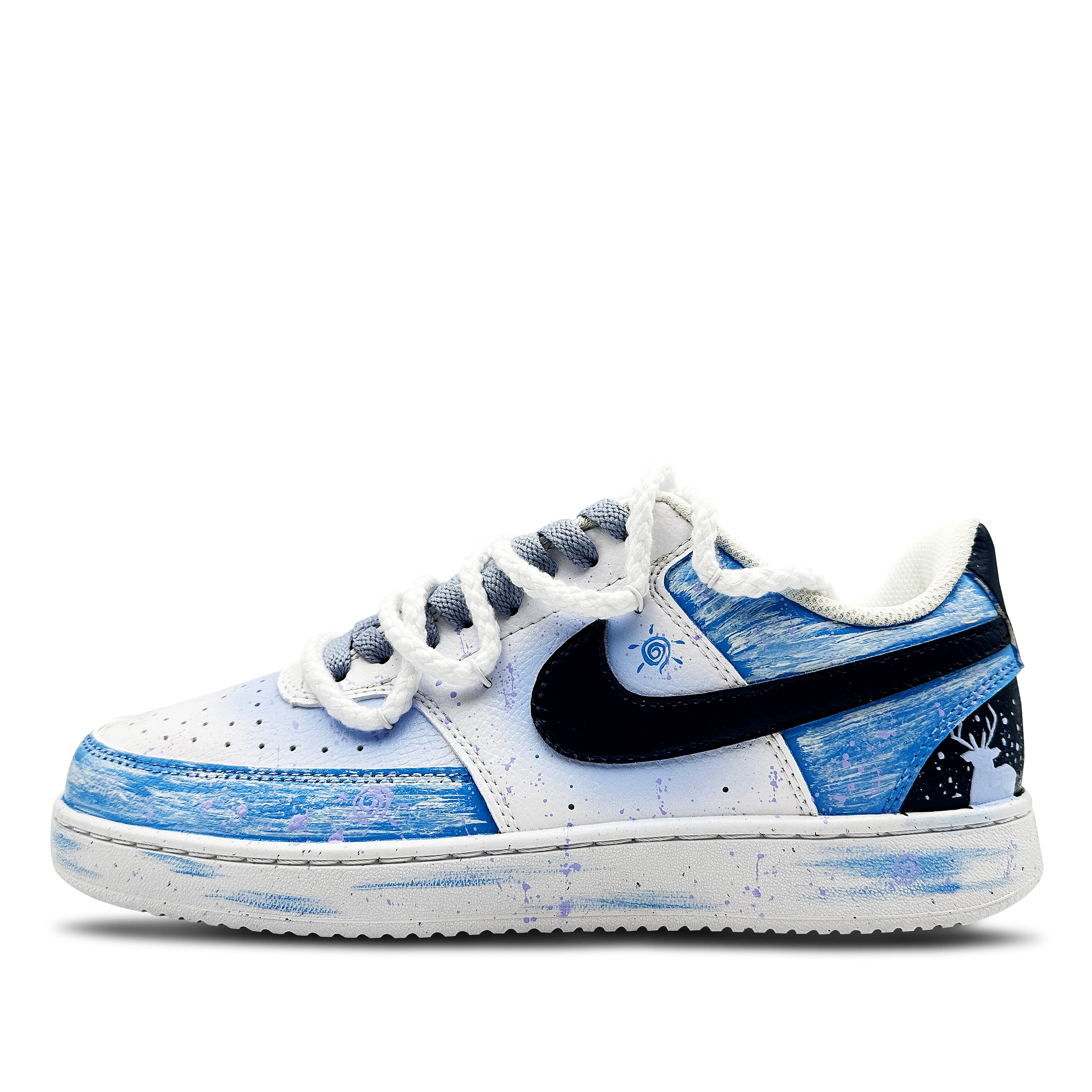 Nike Court Vision 1 Low Low-Top Skateboard Shoes Men's Blue White