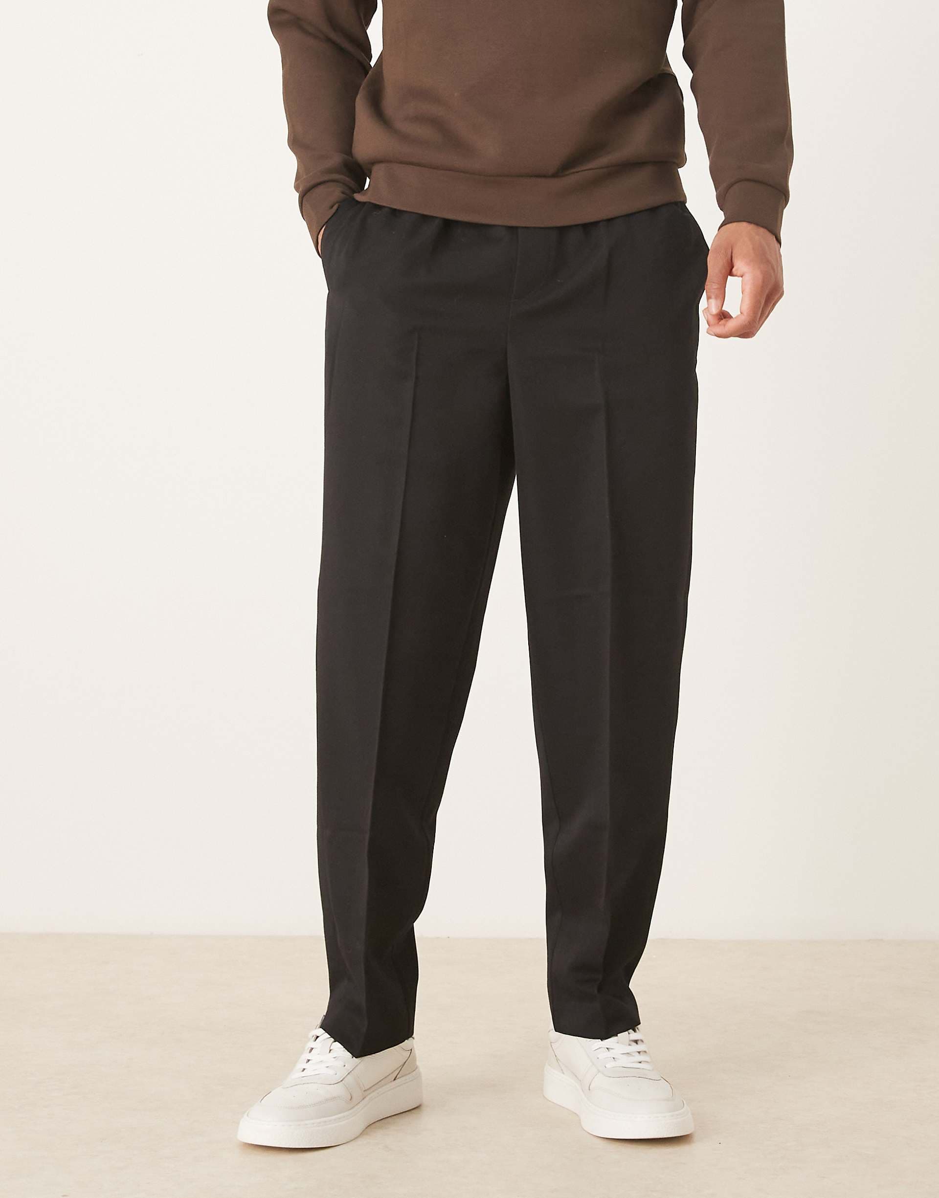 ASOS DESIGN tailored relaxed tapered joggers in black