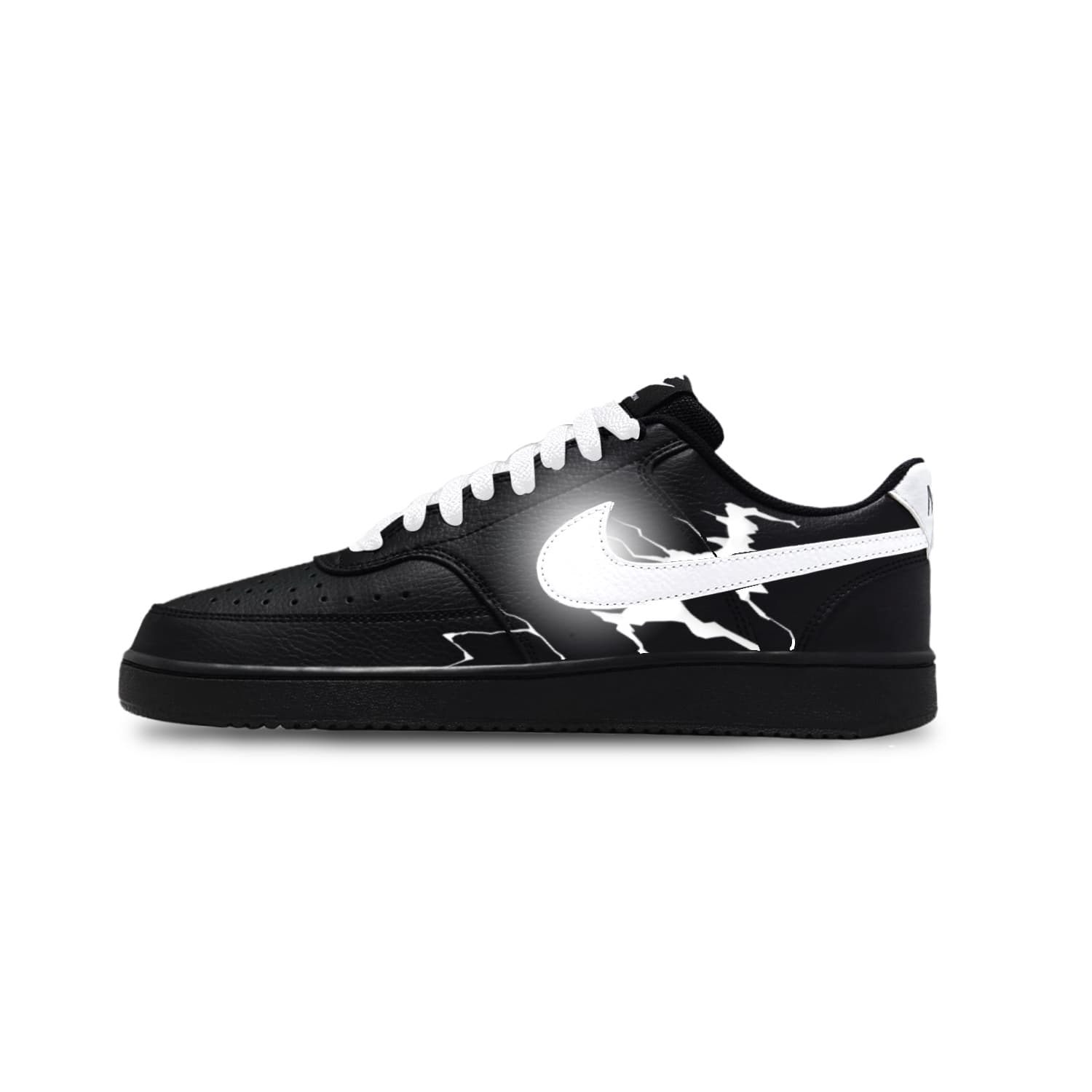 Custom Sneakers Nike Court Vision 1 Lightning Print Trendy Streetwear Wear-Resistant Low-Top Sneakers Unisex