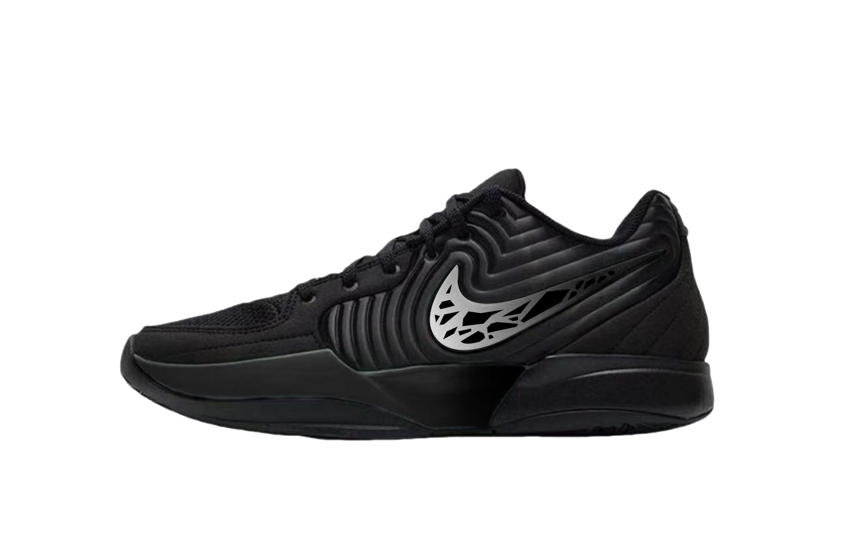 Custom Sneakers Nike Ja 2 Morant II Liquid Metal 2.0 Vibe Style Autumn Winter Versatile Retro Trendy High Street Outdoor Cushion Wear-Resistant Low-Top Basketball Shoes Unisex Black Silver