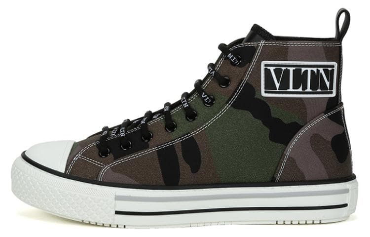 Valentino High Top Stylish Skateboarding Shoes Men's Army Green