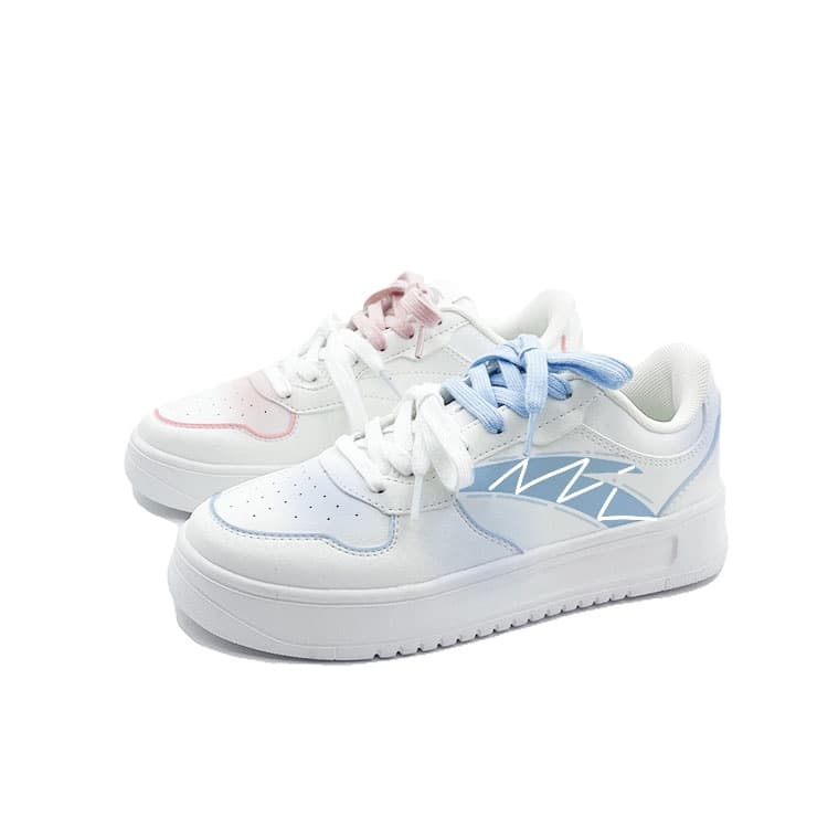 Custom Sneakers Anta Synthetic Leather Track Sweet Campus Style Fresh Niche Slip-Resistant Wear-Resistant Low-Top Skate Shoes Unisex Pink Blue Mismatch
