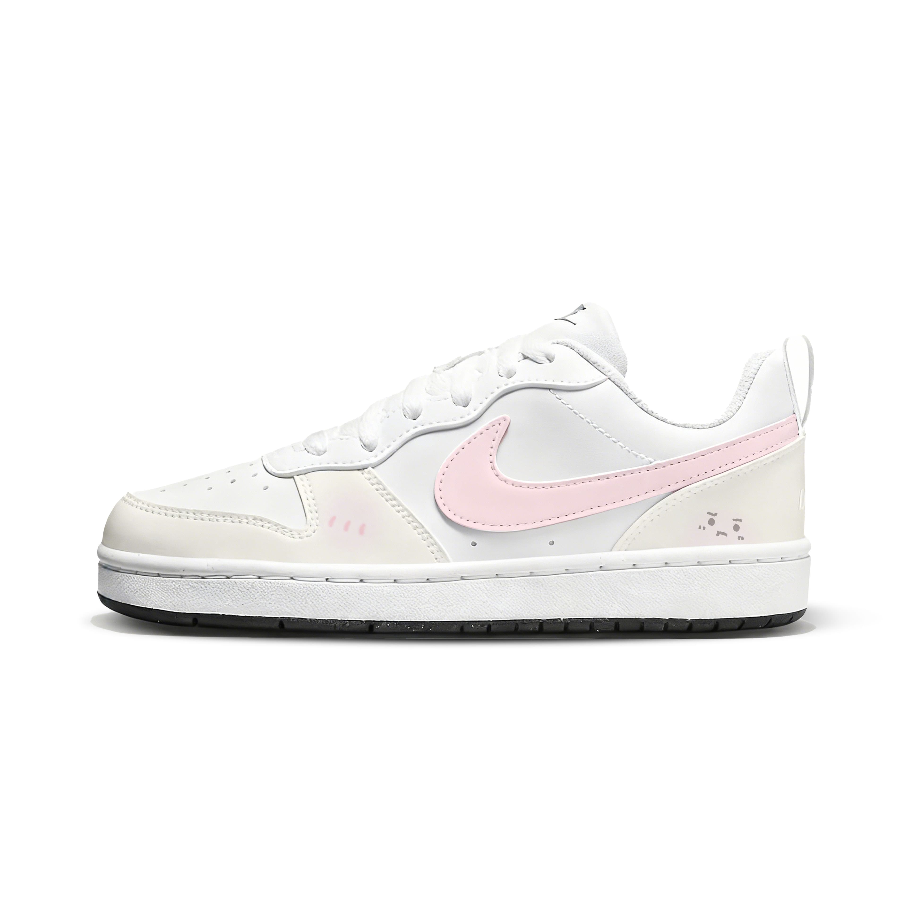 Custom Sneakers Nike Court Borough 'Custard Bun Blush Cream' Sweet Girlfriend Shock-Absorbing Lightweight Low-Top Skate Shoes Women's