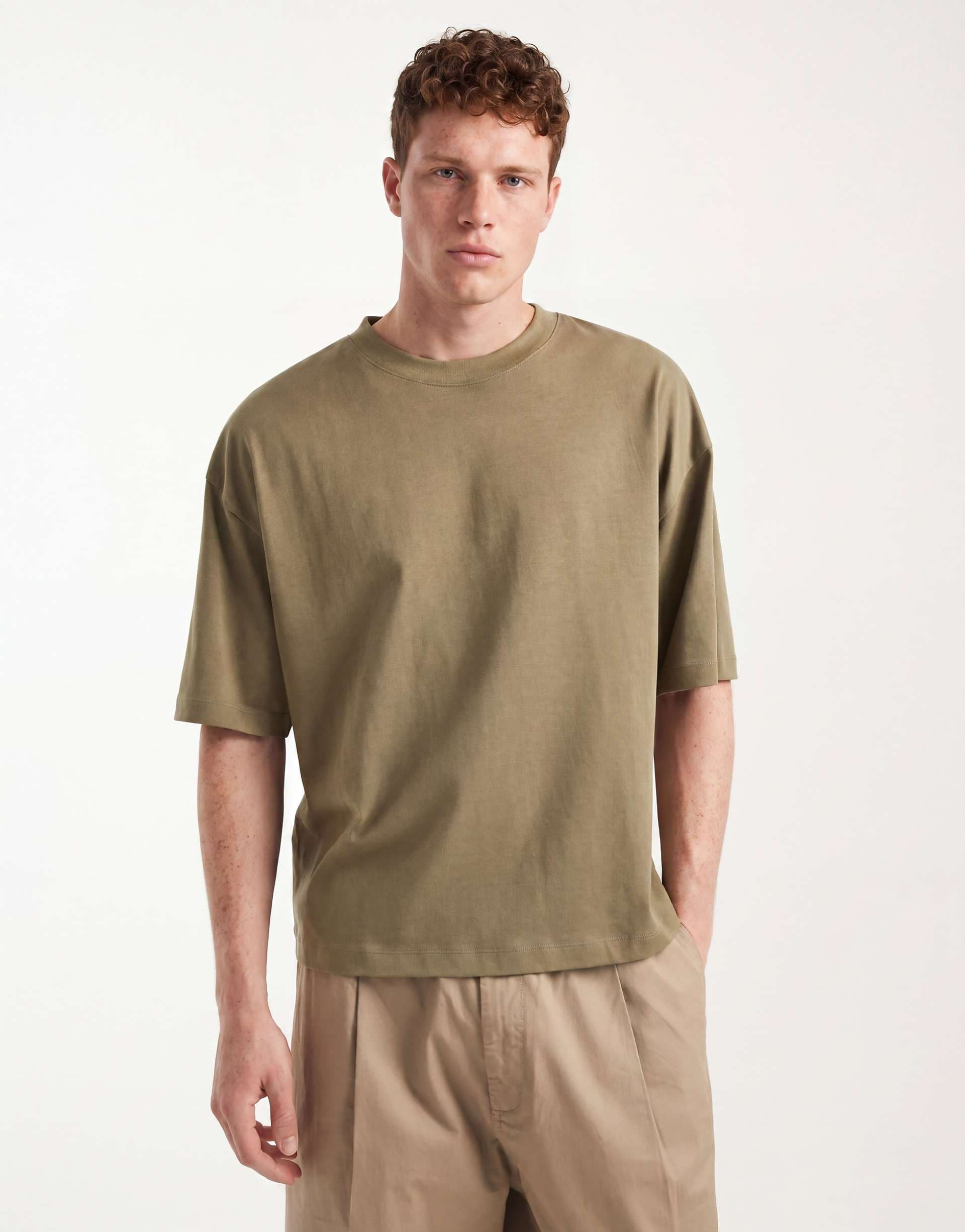 ASOS DESIGN heavyweight boxy oversized fit t-shirt in sage
