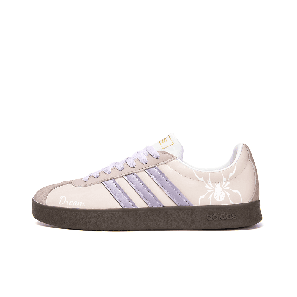 Custom Sneakers adidas neo VL Court 2.0 Casual Versatile Slip-Resistant Wear-Resistant Low-Top Skate Shoes Unisex Pink Purple
