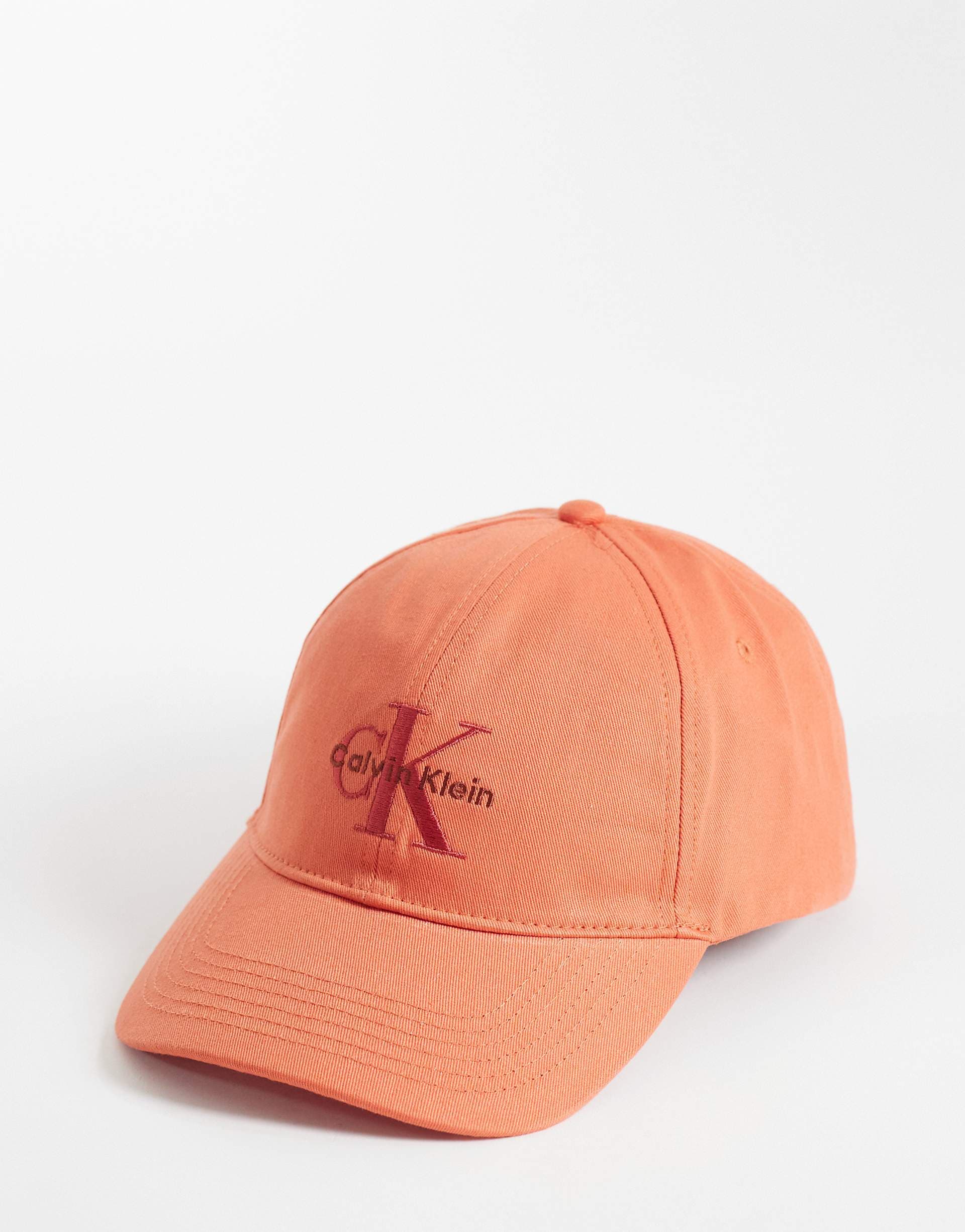 Calvin Klein embroidery baseball cap in orange