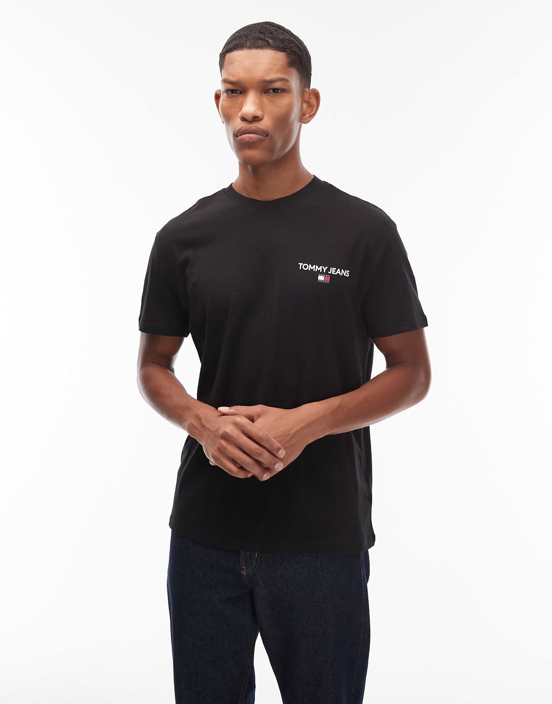 Tommy Jeans classic linear back print t-shirt in black