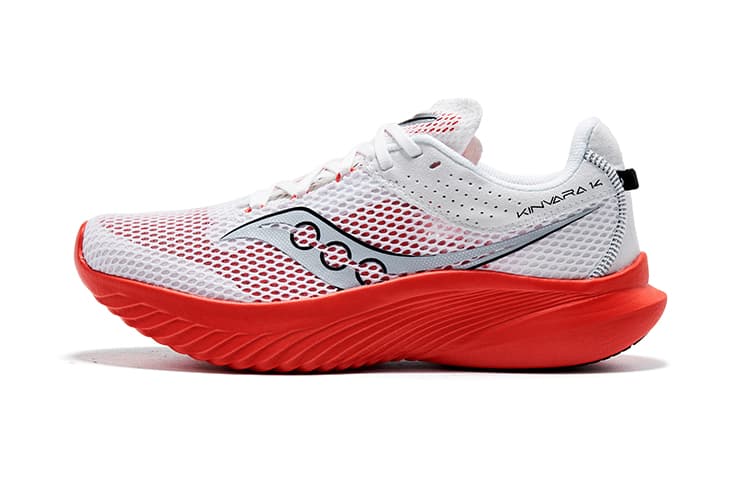 Saucony Kinvara 14 Low Top Running Shoes Men's White Red