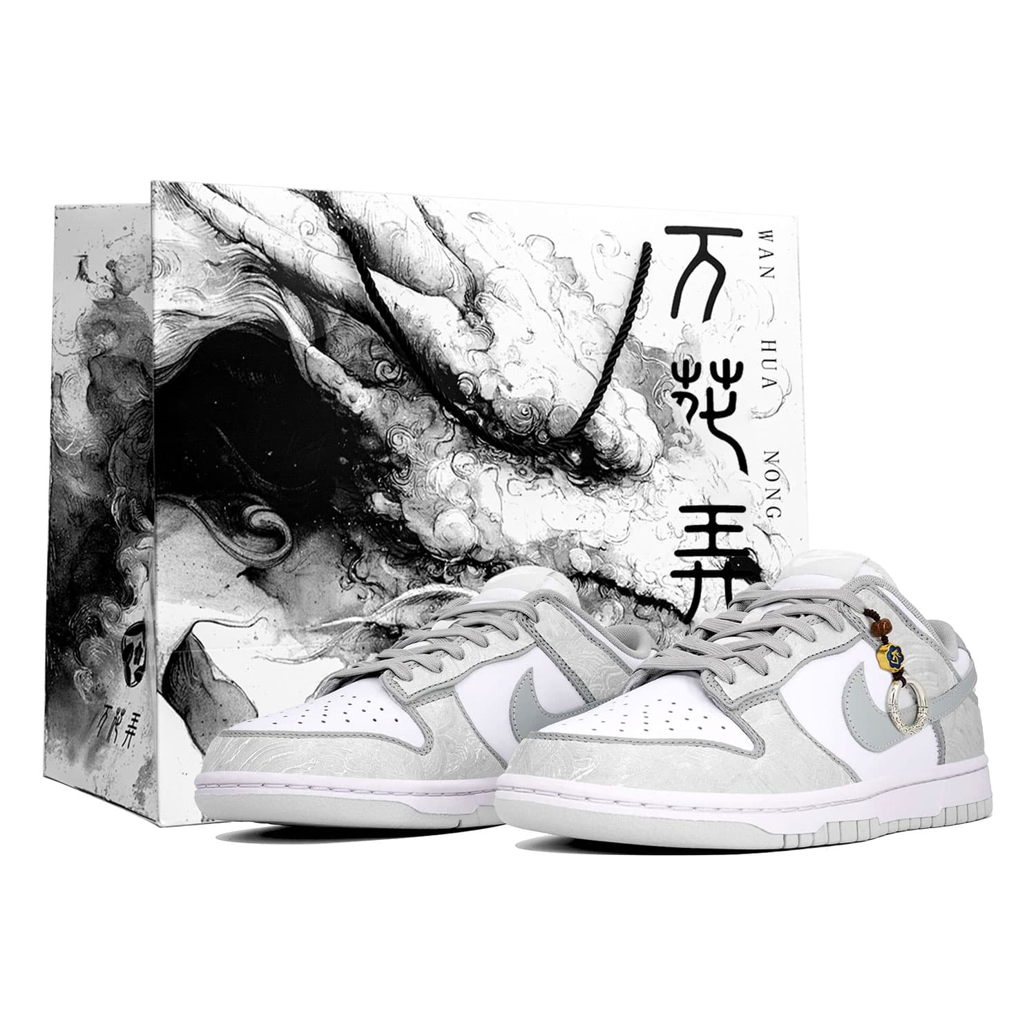 Nike Dunk Abrasion Resistant Slip Resistant Low Top Skateboard Shoes Men's Gray Silver White
