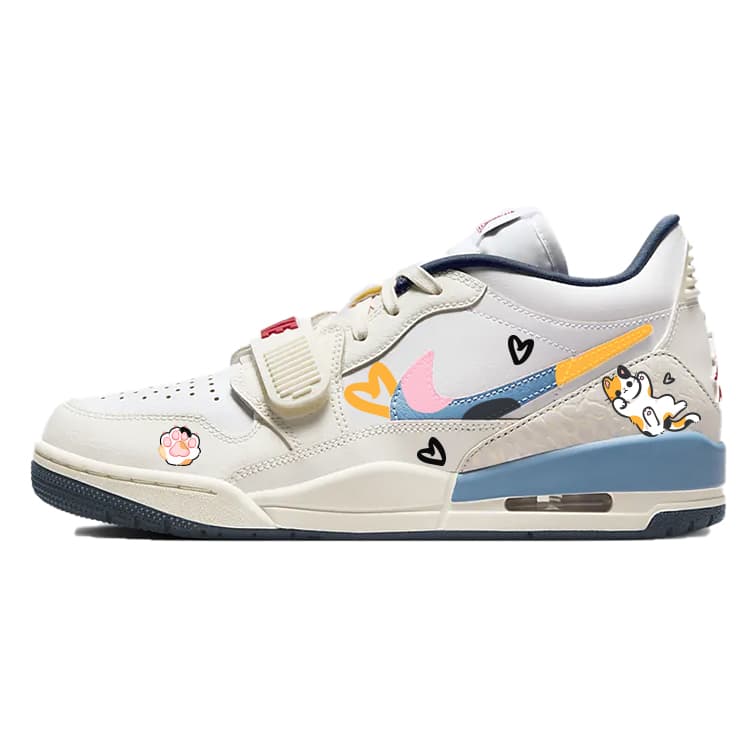JORDAN Legacy 312 Vintage Basketball Shoes Unisex Low Top Blue/White