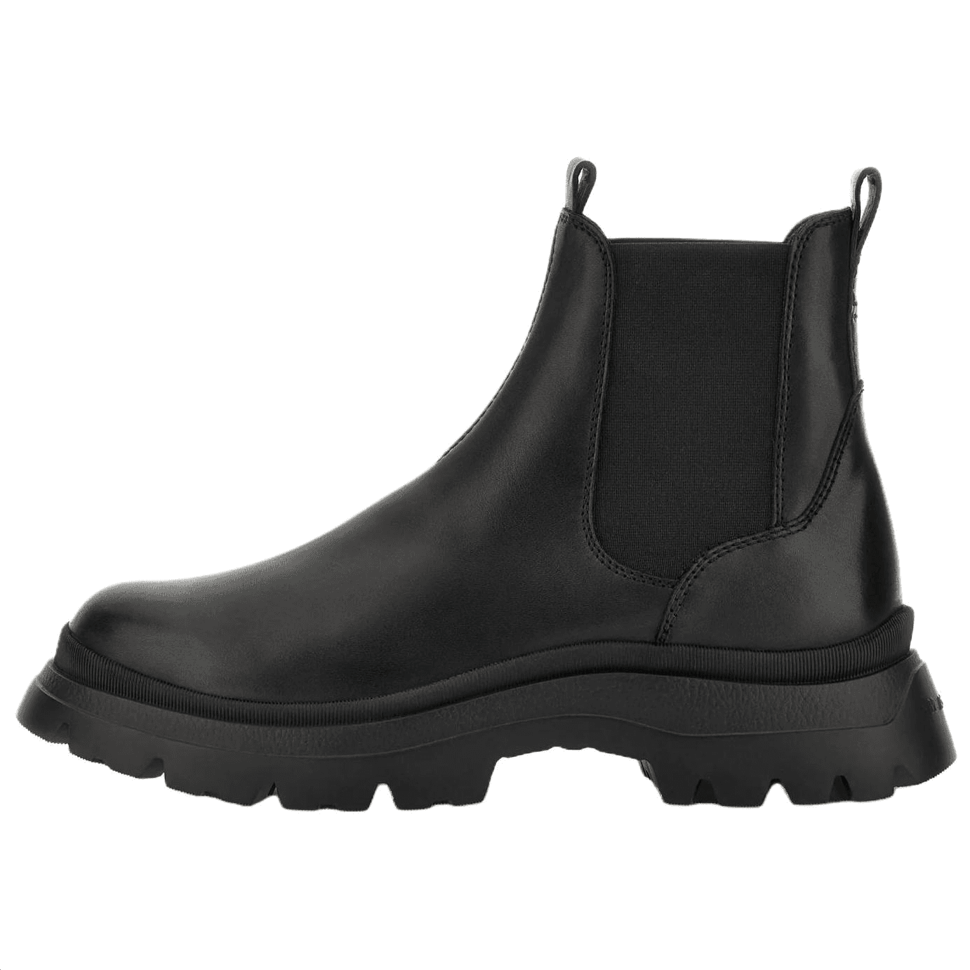 HOGAN H692 Leather Round-Toe Slip-On Short-Cut Chelsea Boots 6cm Men's Black