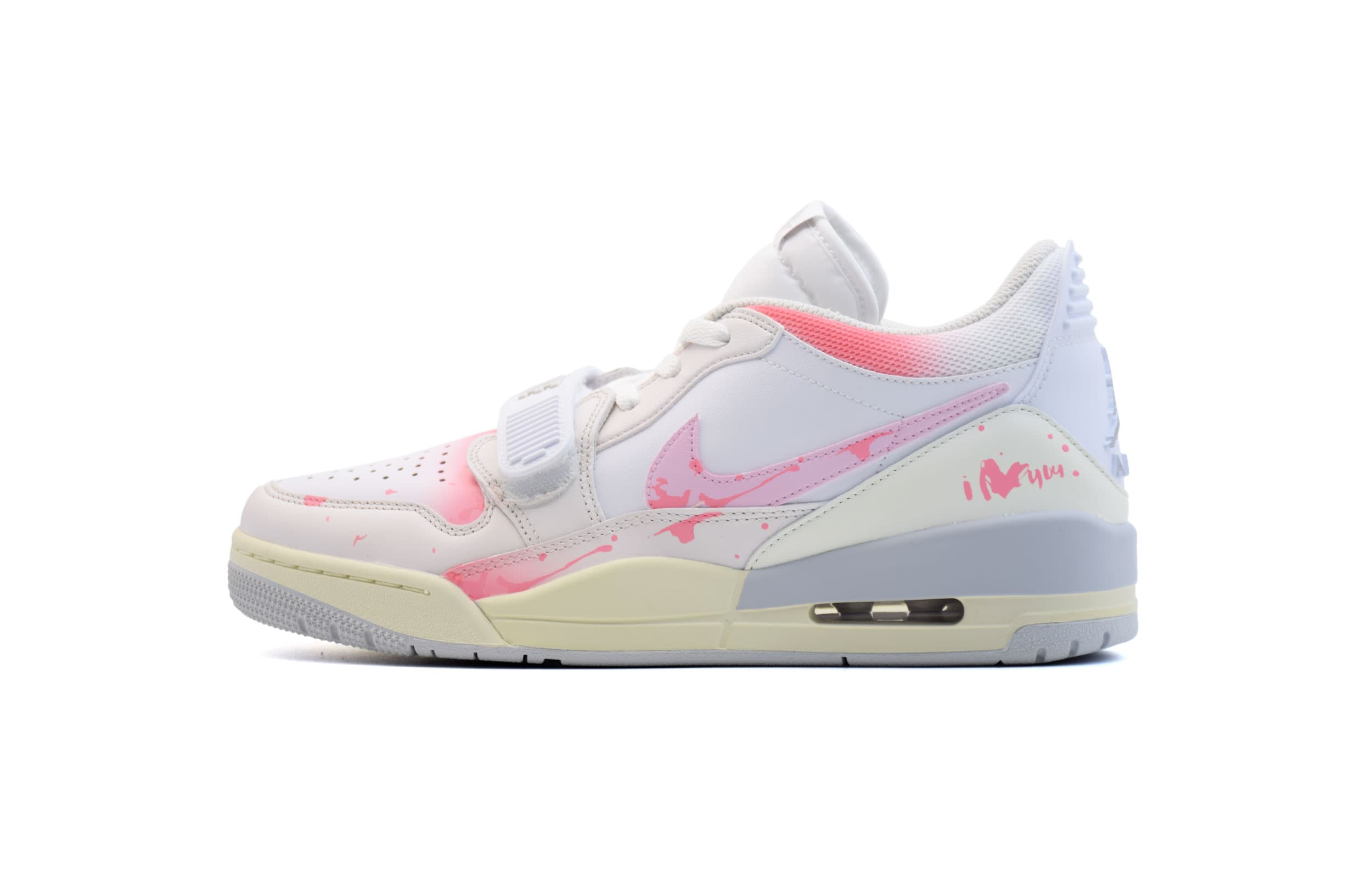 Jordan Legacy 312 101 Powder Love Letter Low-Top Vintage Basketball Shoes Men's White Pink