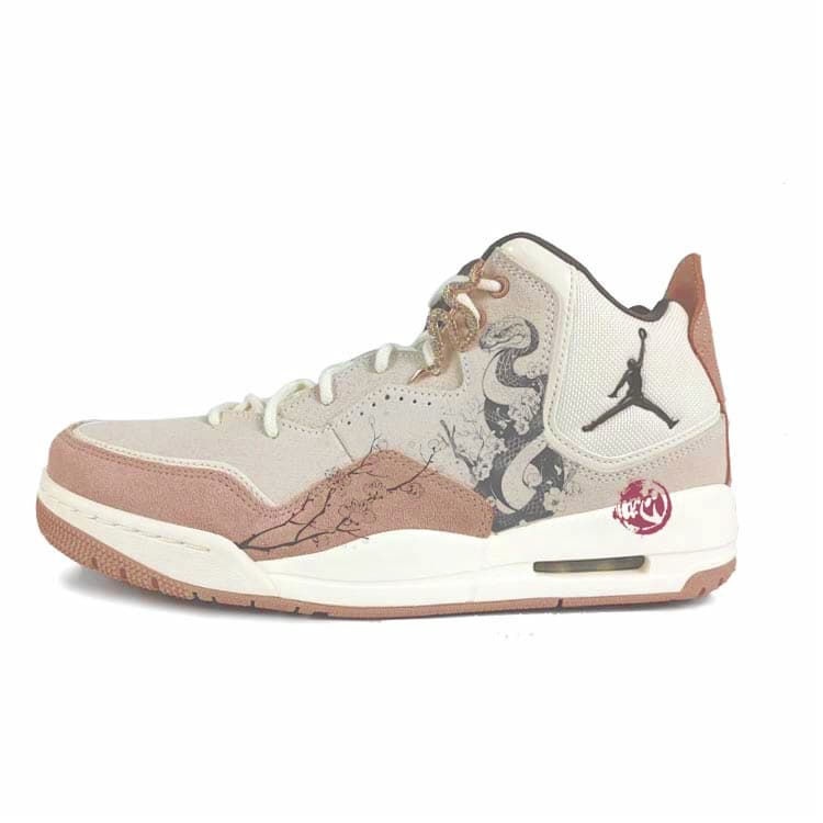 Jordan Courtside 23 Wear-Resistant Slip-Resistant Mid-Top Vintage Basketball Shoes Men's Brown White