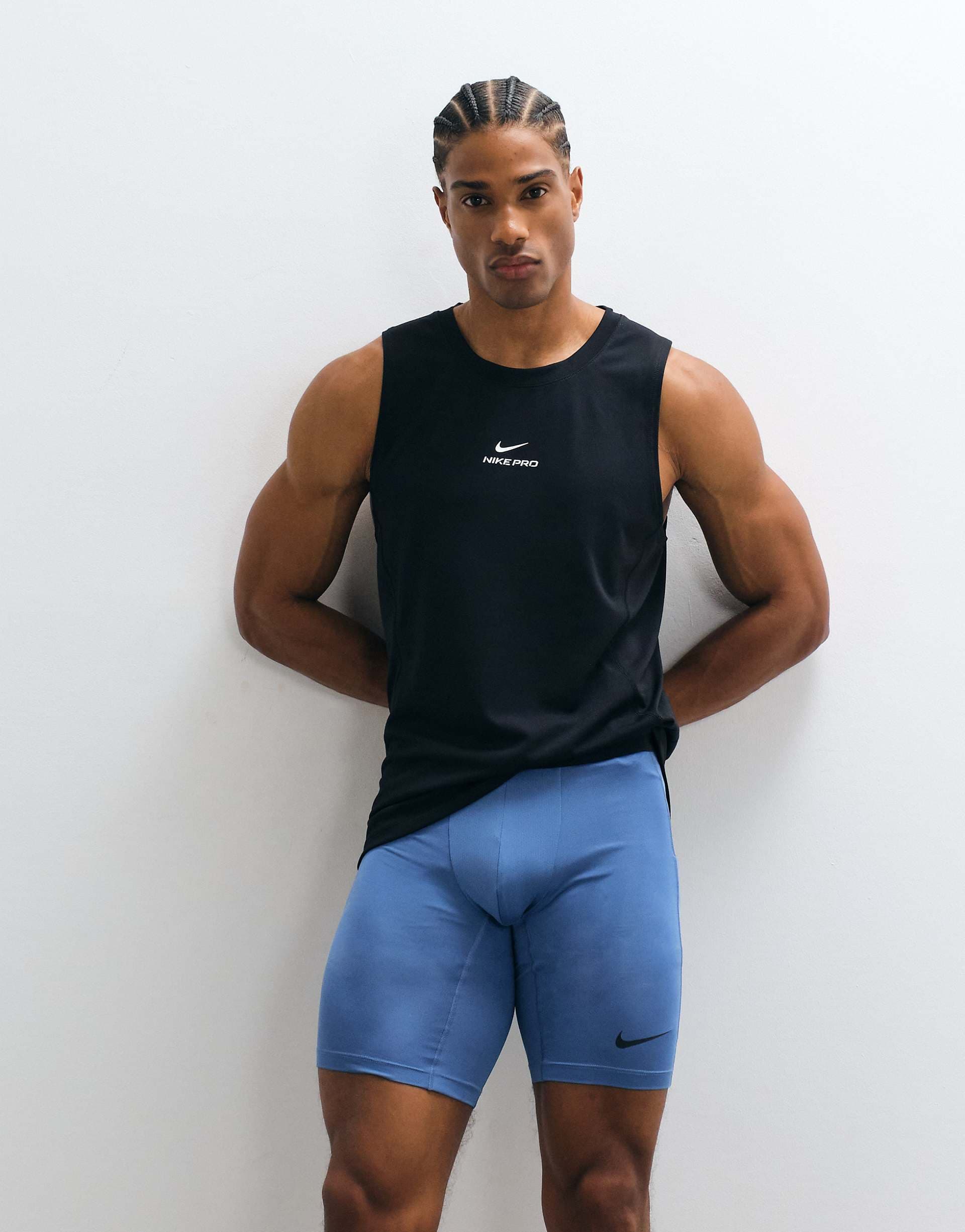 Nike Training DRI-Fit long shorts in blue