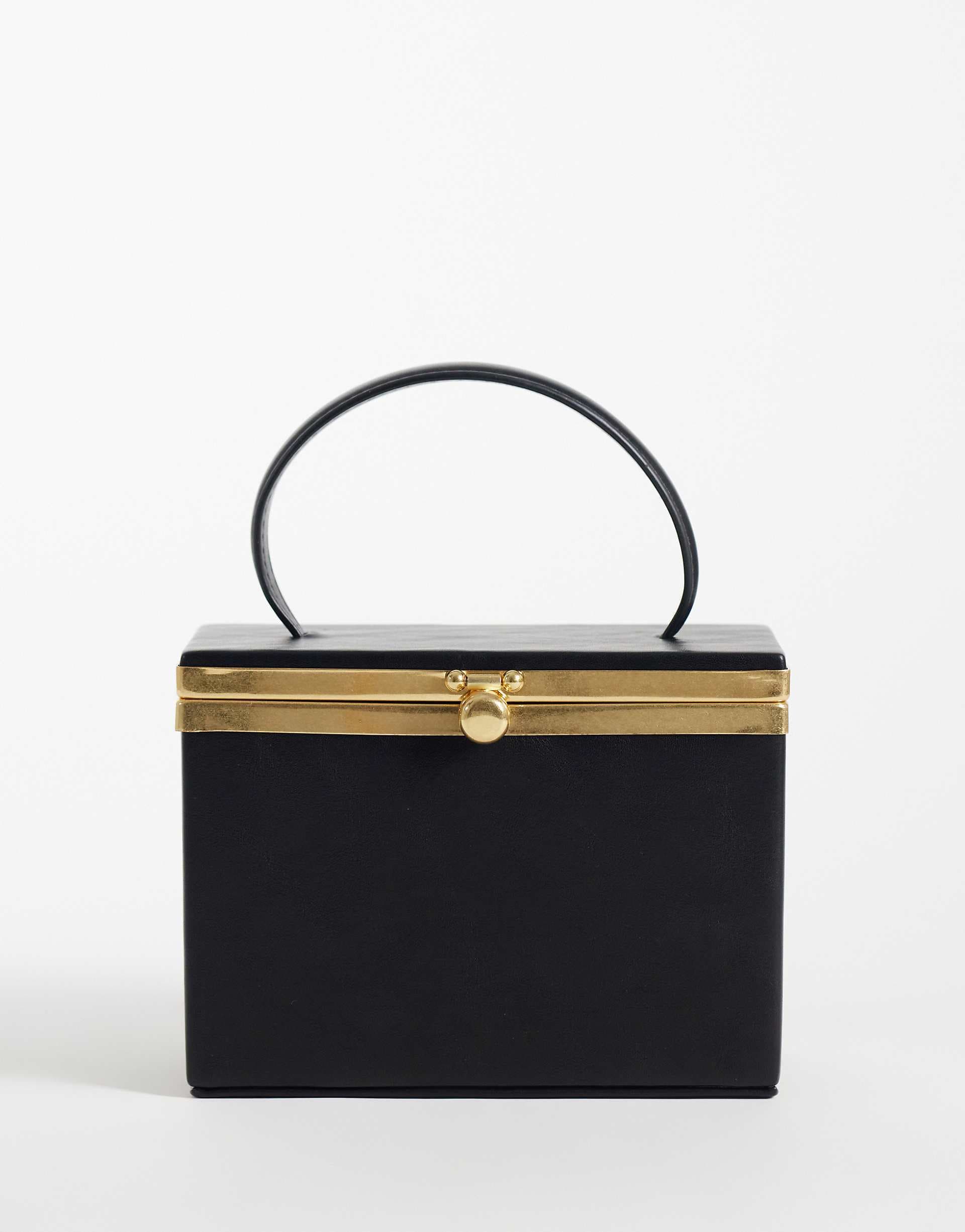 ASOS DESIGN mini vanity case clutch bag in black