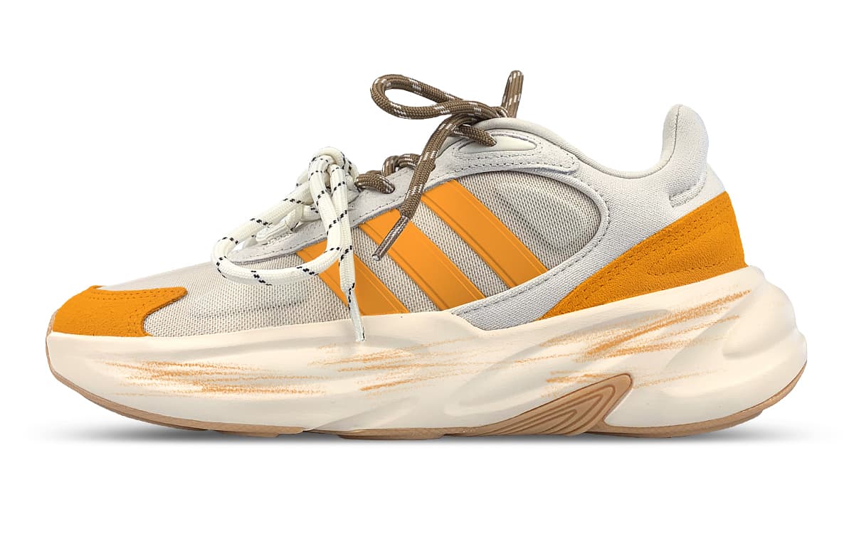 Custom Sneakers adidas neo Ozelle AnJie Orange Soda Color Block Personality Youthful Trendy Daily Commute Simple Versatile Wear-Resistant Low-Top Running Shoes Unisex