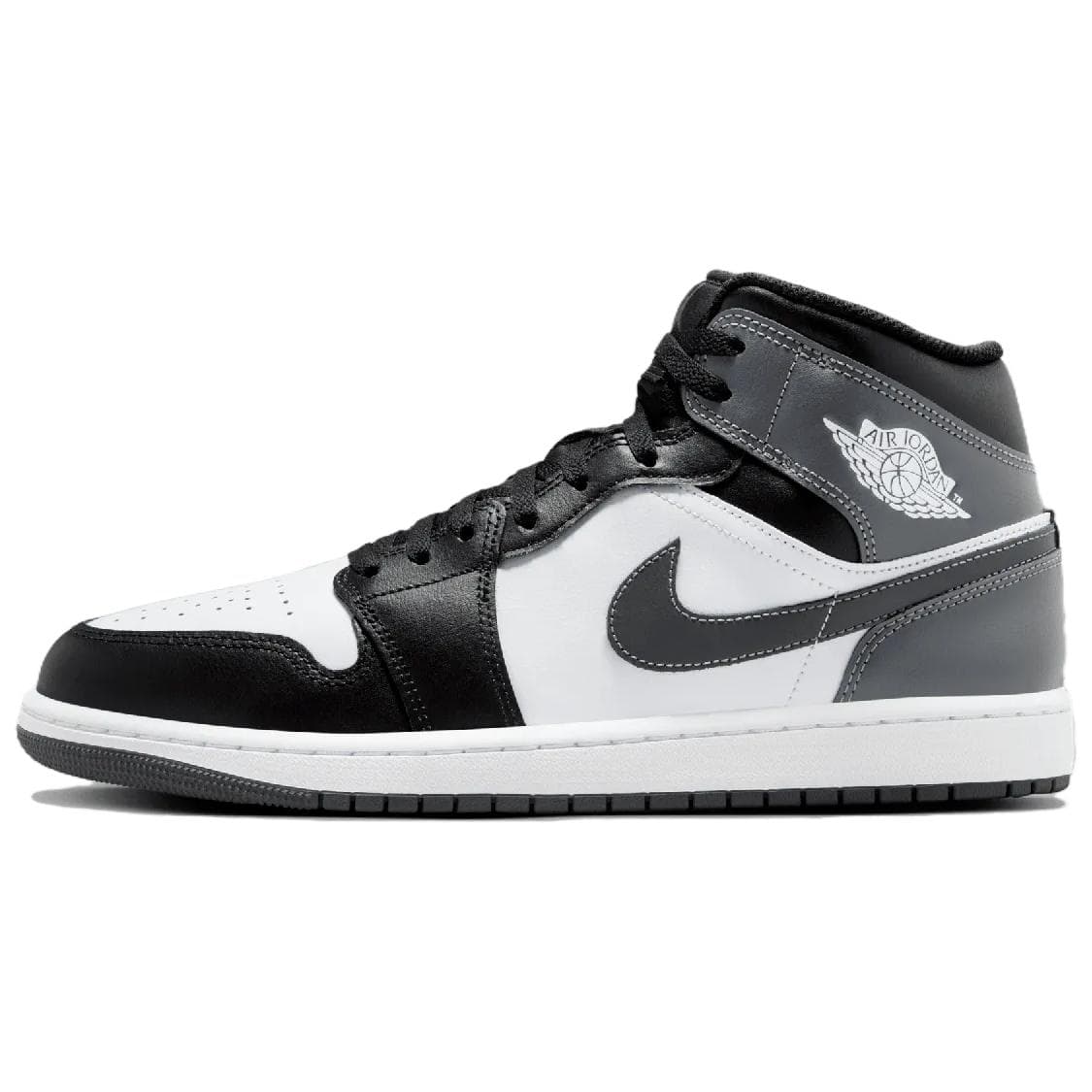 Jordan 1 Mid Black White Iron Grey
