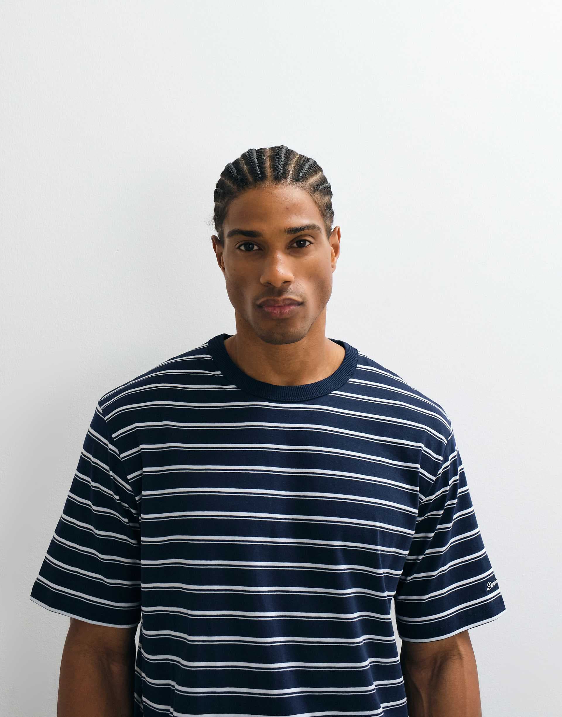 Jack & Jones T-shirt in navy and white stripes