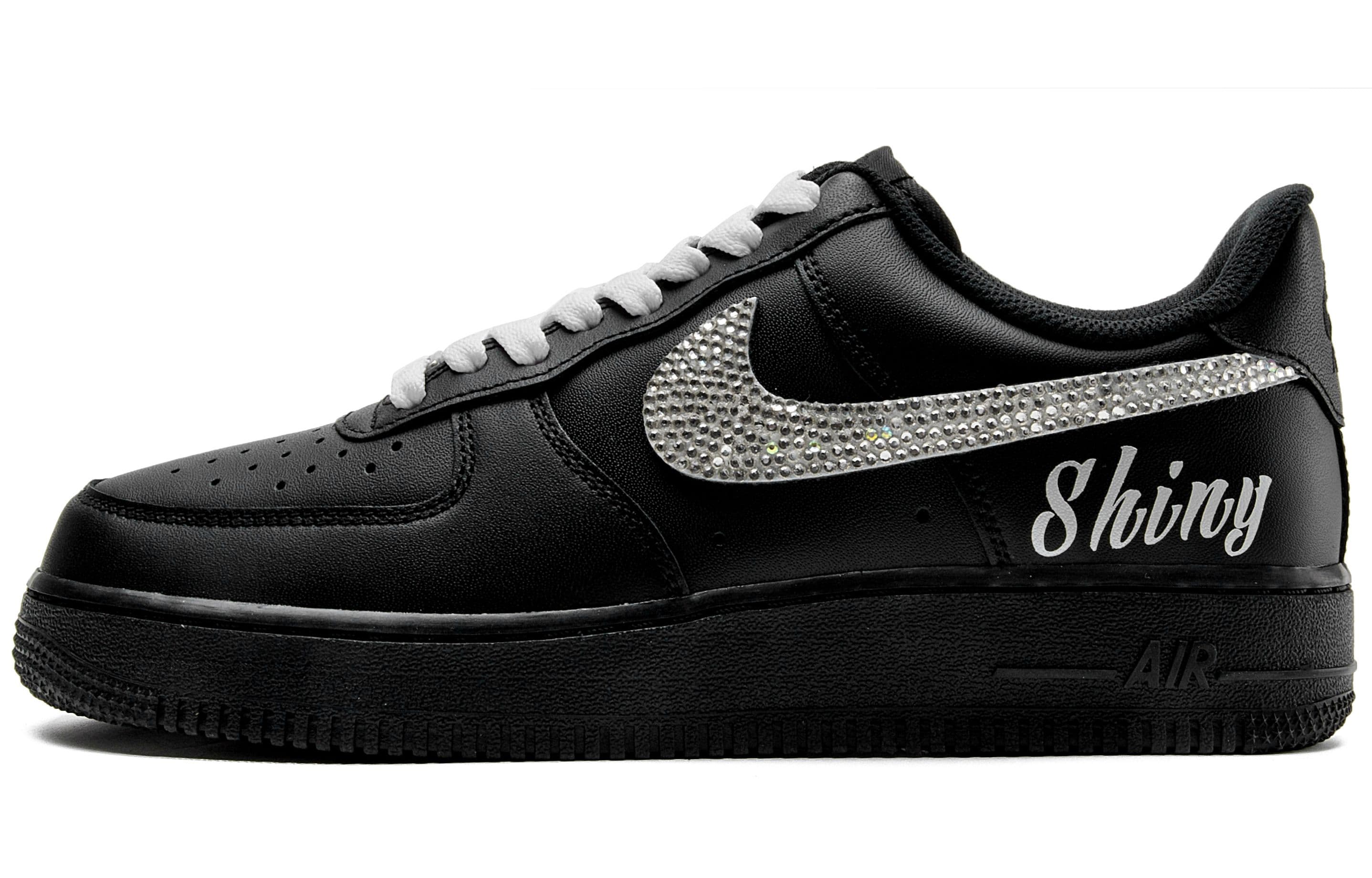 Nike Air Force 1 Wear-Resistant Balance Low-Top Skateboard Shoes Unisex Black Silver
