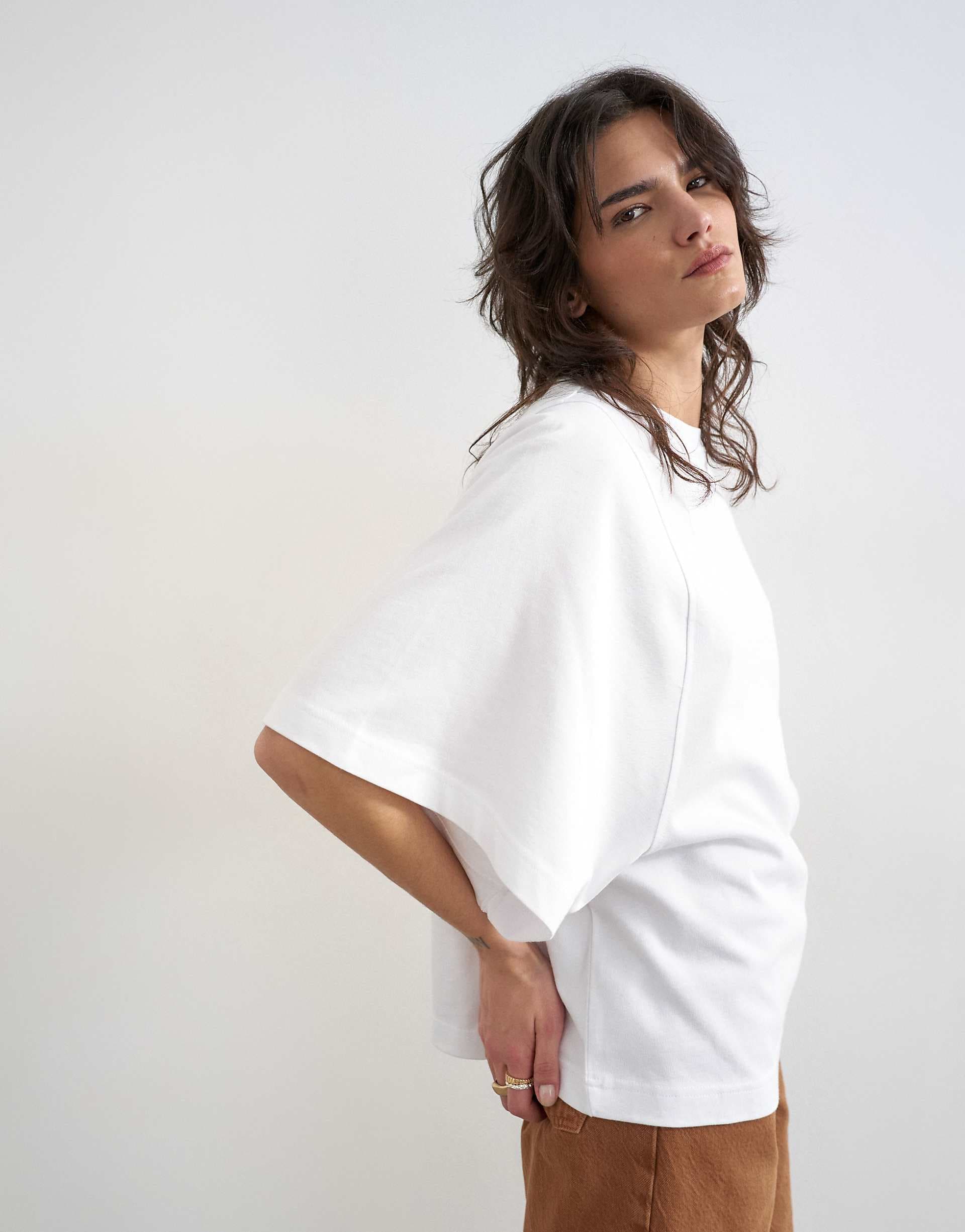 Topshop batwing t-shirt in white