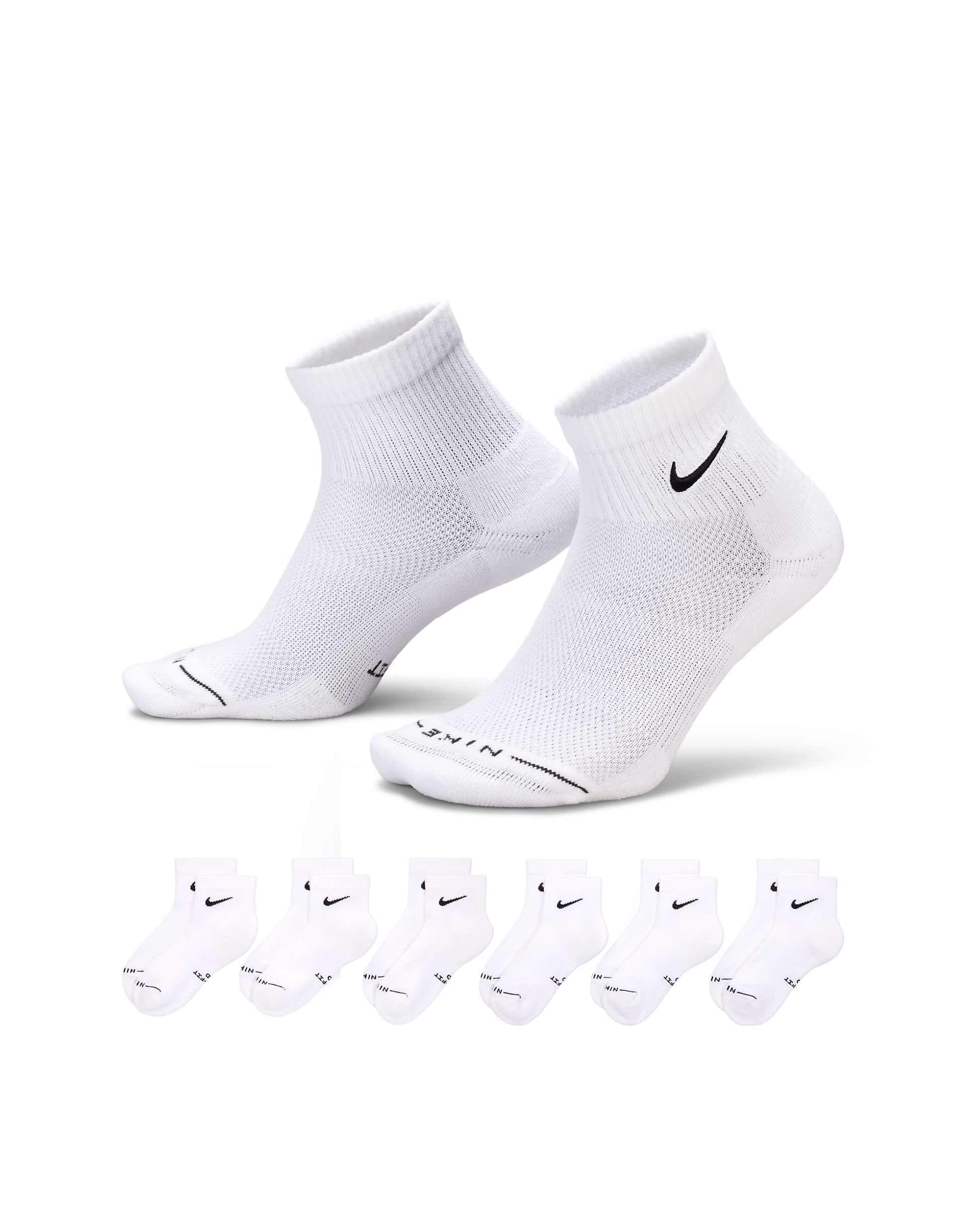 Nike Everyday Plus 6 pack ankle socks in white