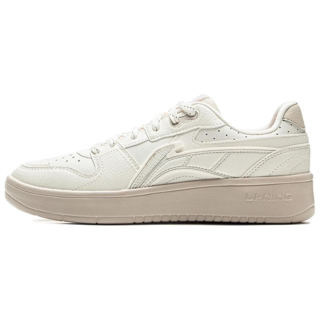 LiNing Acer Truncatum Cushioning, Slip Resistant, And Abrasion Resistant Low Top Skateboard Shoes Women's Ecru