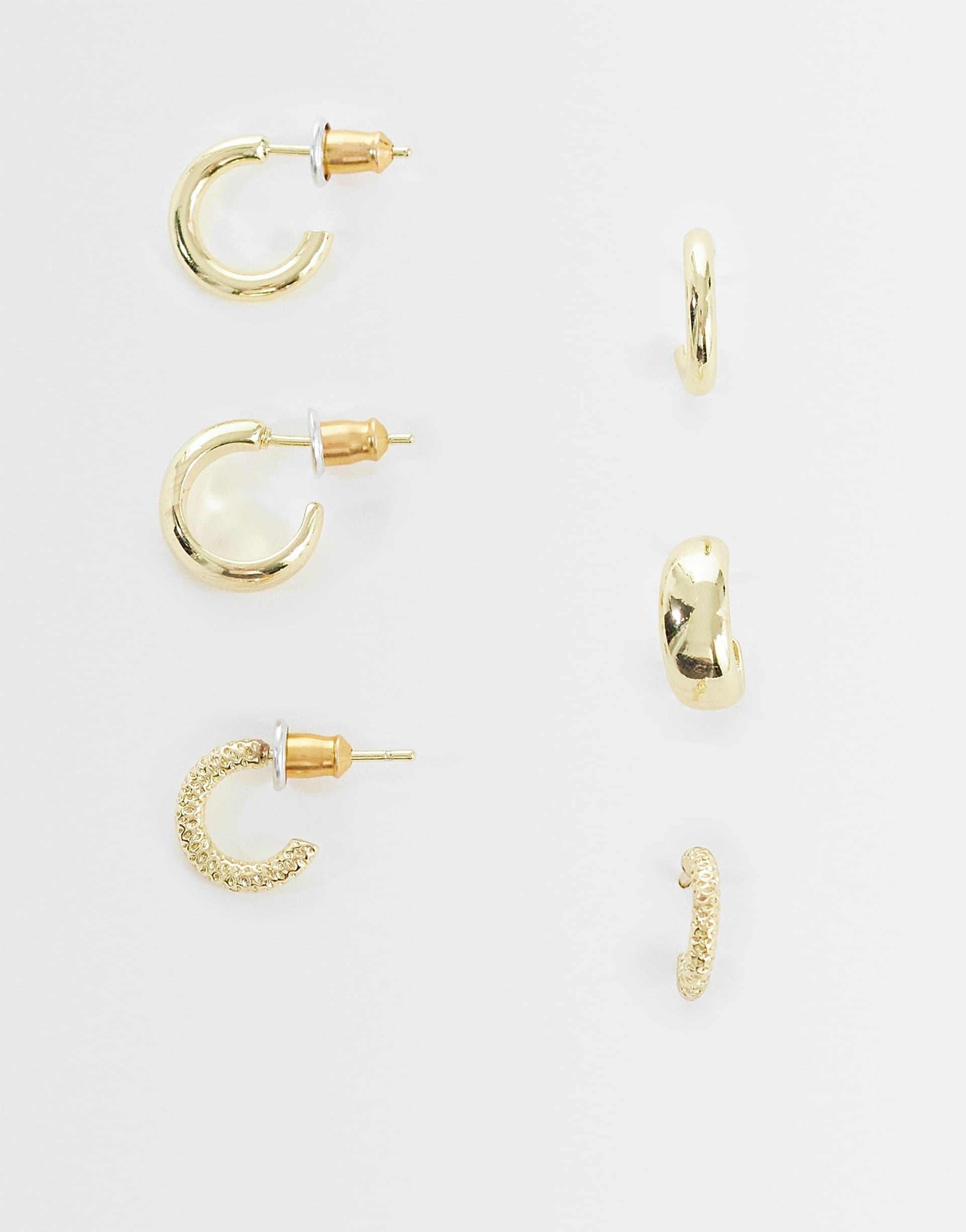 Accessorize Z 3 pack chunky hoops in 14k gold plated