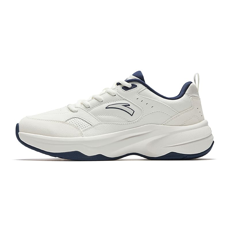 Anta ACE 2.0 Tennis Style Trendy Fashion Comfortable Breathable Wear-Resistant Height-Increasing Commute Sport Slip-Resistant Wear-Resistant Breathable Lightweight Height-Increasing Low-Top Casual Shoes Women's White Blue