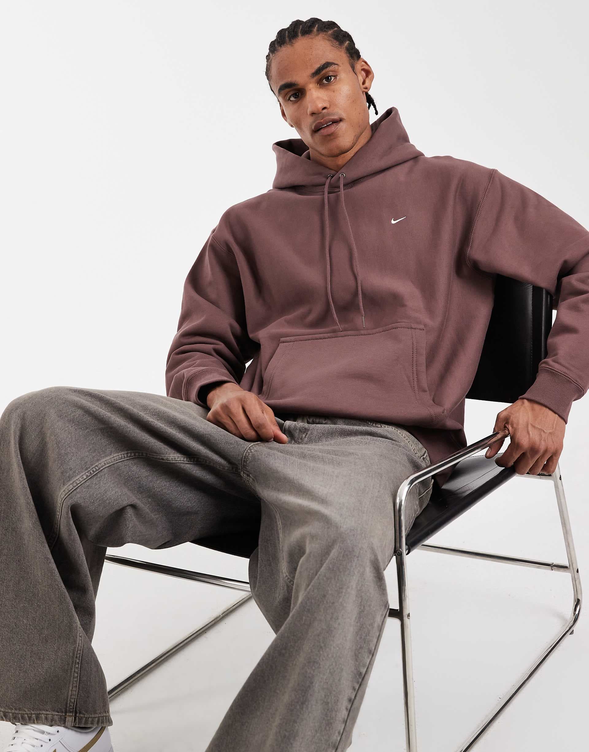 Nike Solo Swoosh hoodie in brown