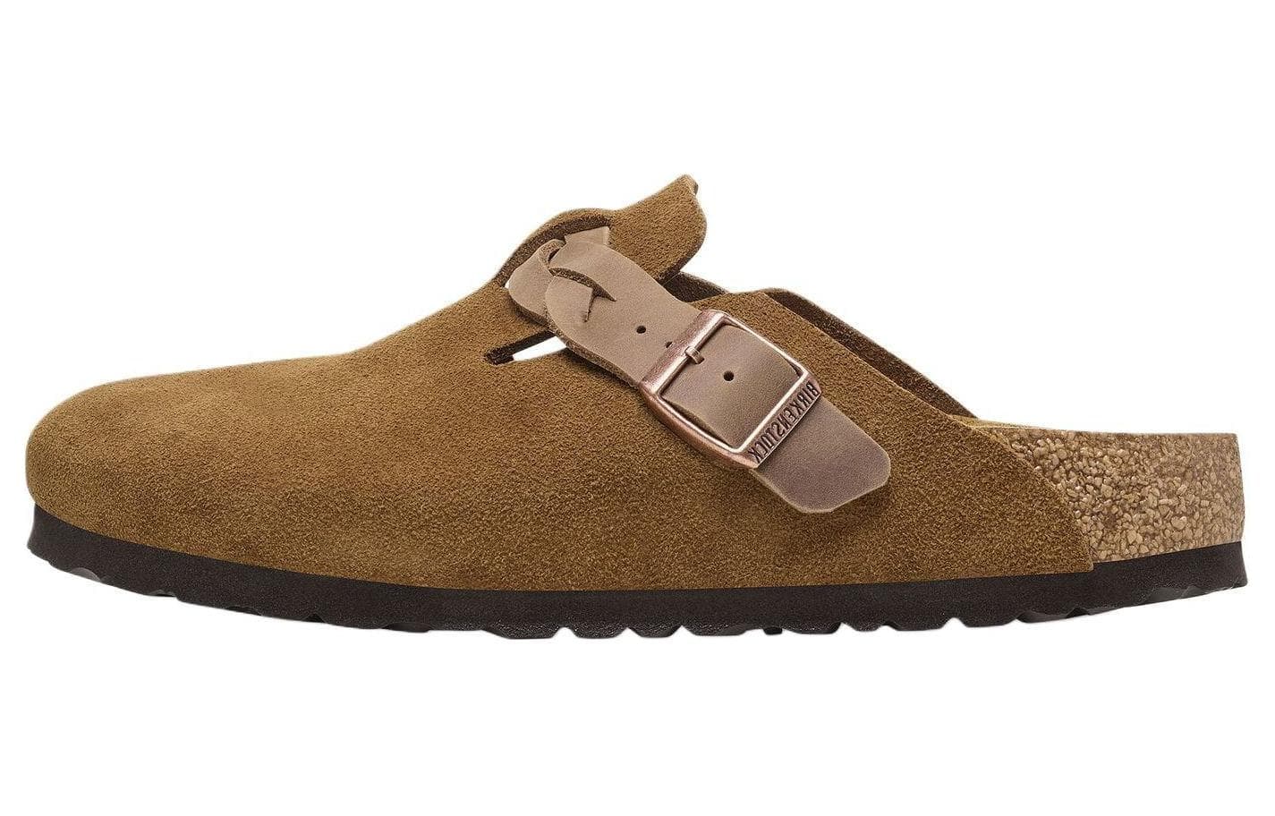 Birkenstock Boston Braided Suede Leather Narrow Fit Sandals 'Mink' Women's